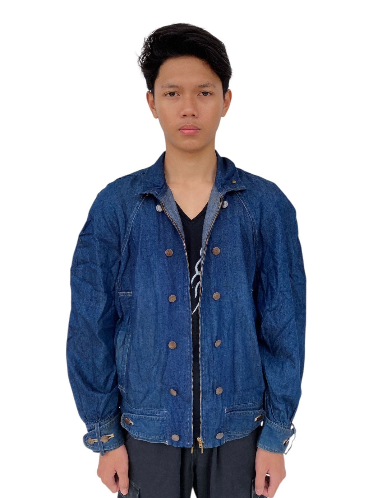 If Six Was Nine 1990s Norma Kamali - Napoleon Denim Jacket Size US M / EU 48-50 / 2 - 4 Thumbnail
