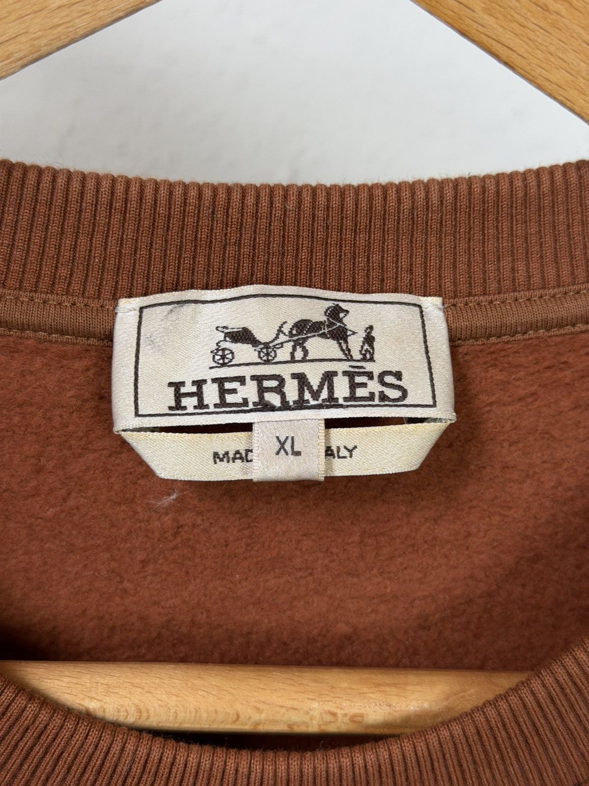 Hermes Hermès Brown Sweatshirt XL Front Pocket Long Sleeve Pullover Size US XL / EU 56 / 4 - 14 Thumbnail