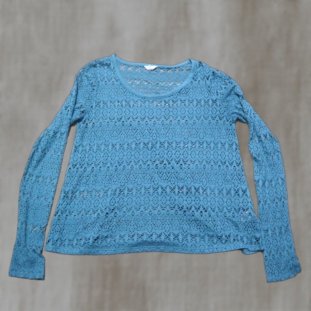 Vintage Aéropostale Lace Shirt Green Adult S Womens Small Turquoise Blue/Green Cover Size S / US 4 / IT 40 - 1 Thumbnail