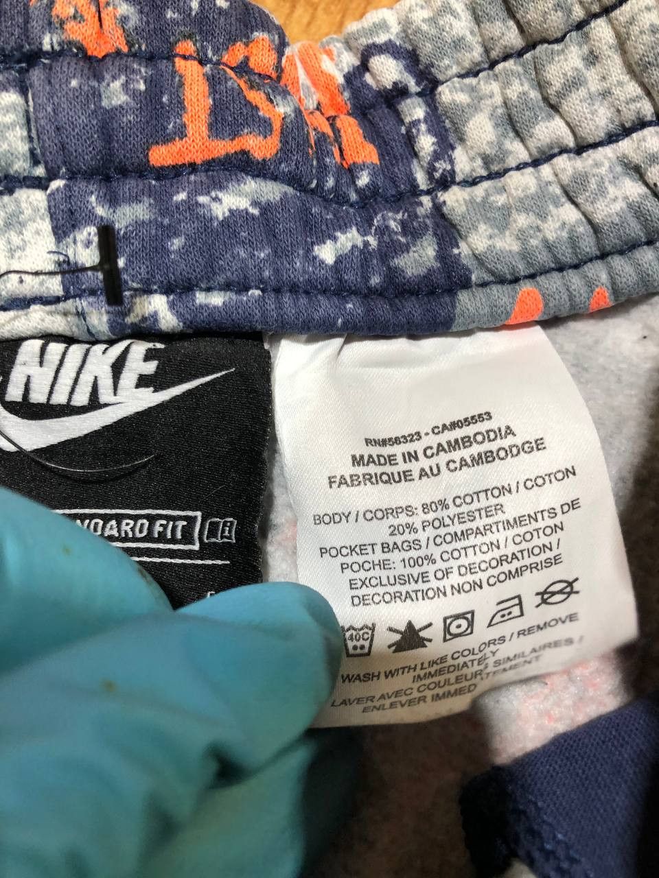 Nike Nike Boy's XL Joggers Club Fleece Navy Printed SWEATPANTS Size US 28 / EU 44 - 3 Thumbnail
