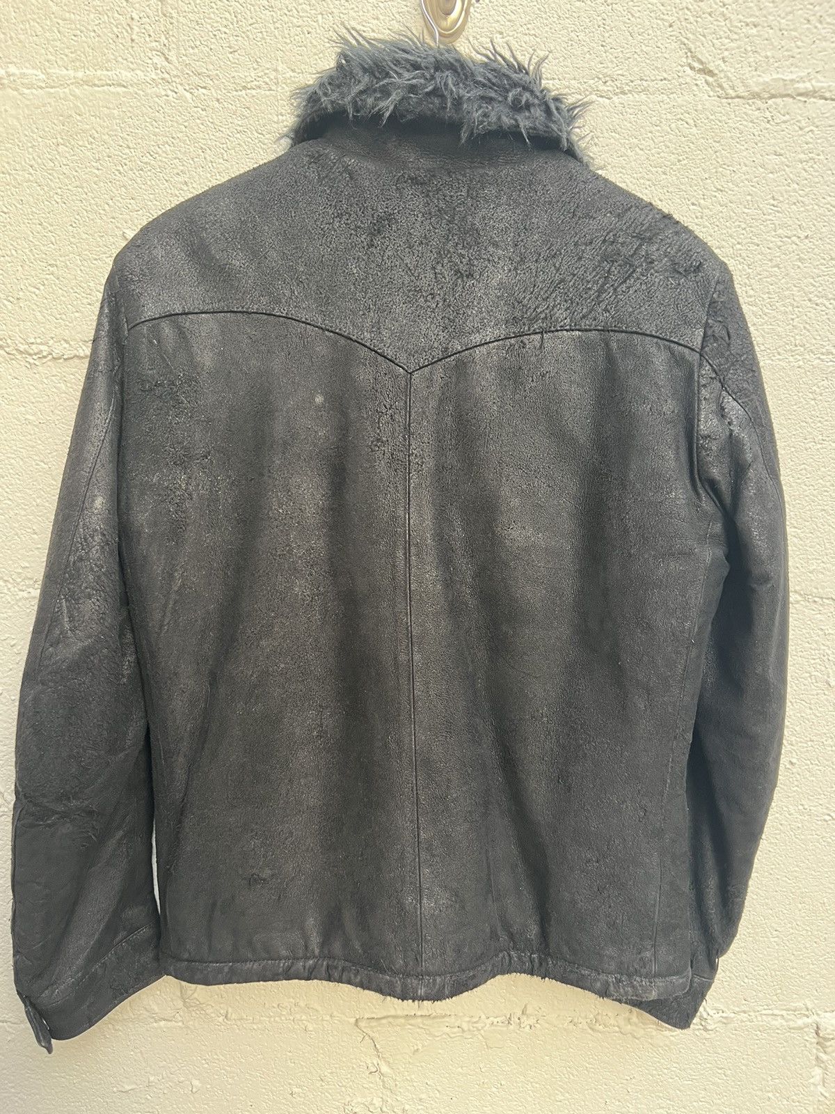 Attachment Attachment Blistered Leather Jacket Wool Lined Size US L / EU 52-54 / 3 - 4 Thumbnail