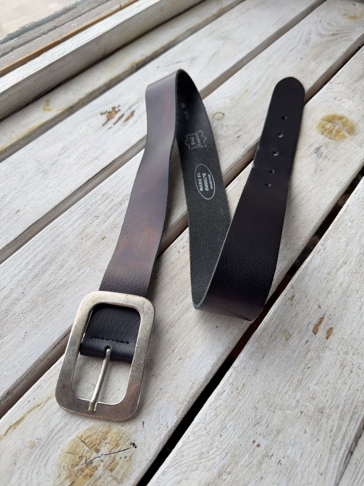 Other 00s Avant-Garde Y2K Cowboy Leather Belt Brutalist Buckle Size ONE SIZE - 1 Thumbnail
