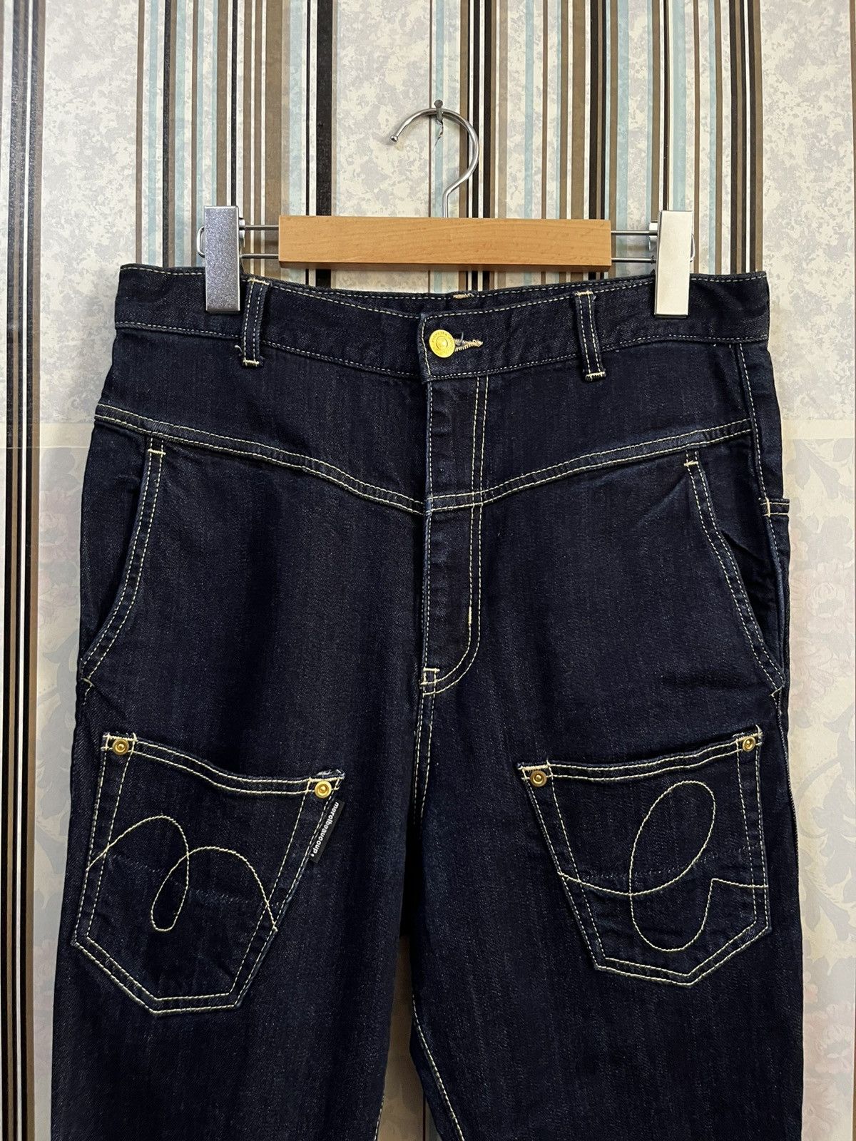 Issey Miyake 2000s mercibeaucoup dark indigo skinny stretch #D3 Size US 29 - 1 Thumbnail