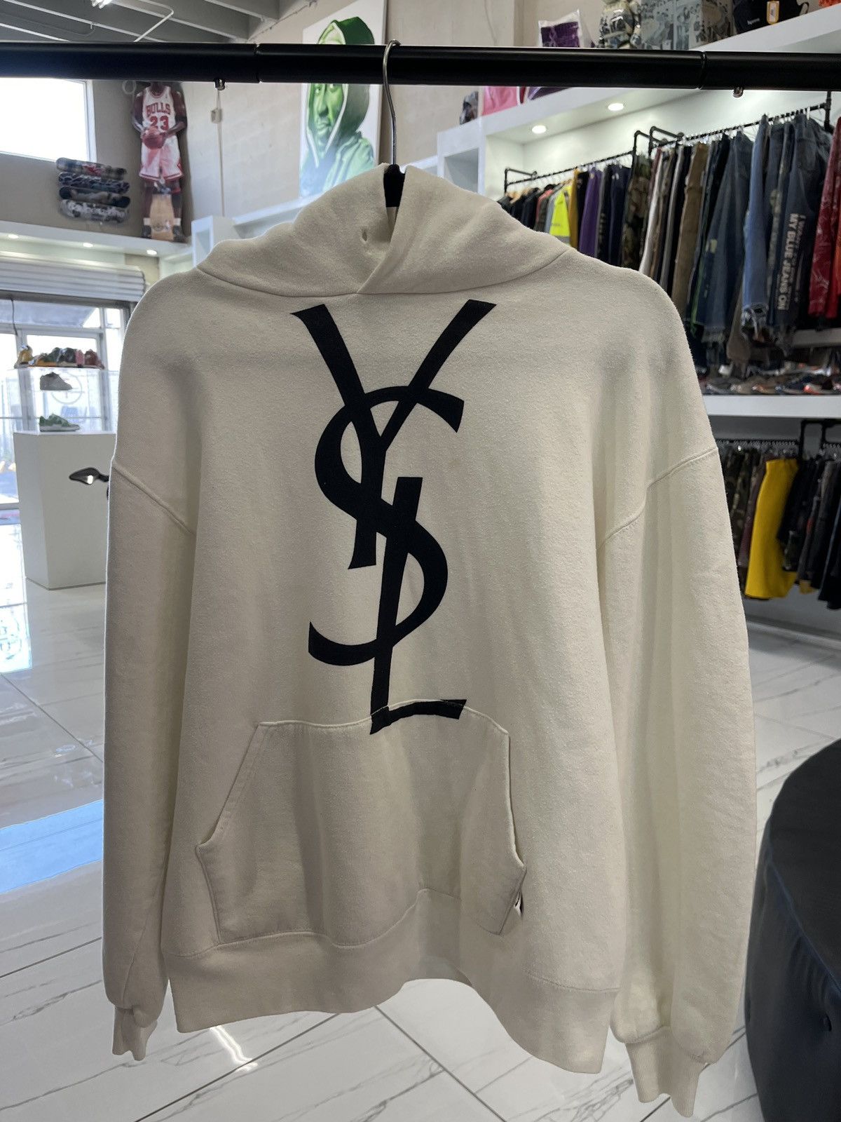 Other BOOTLEG Ysl White Hoodie Size US L / EU 52-54 / 3 - 2 Thumbnail