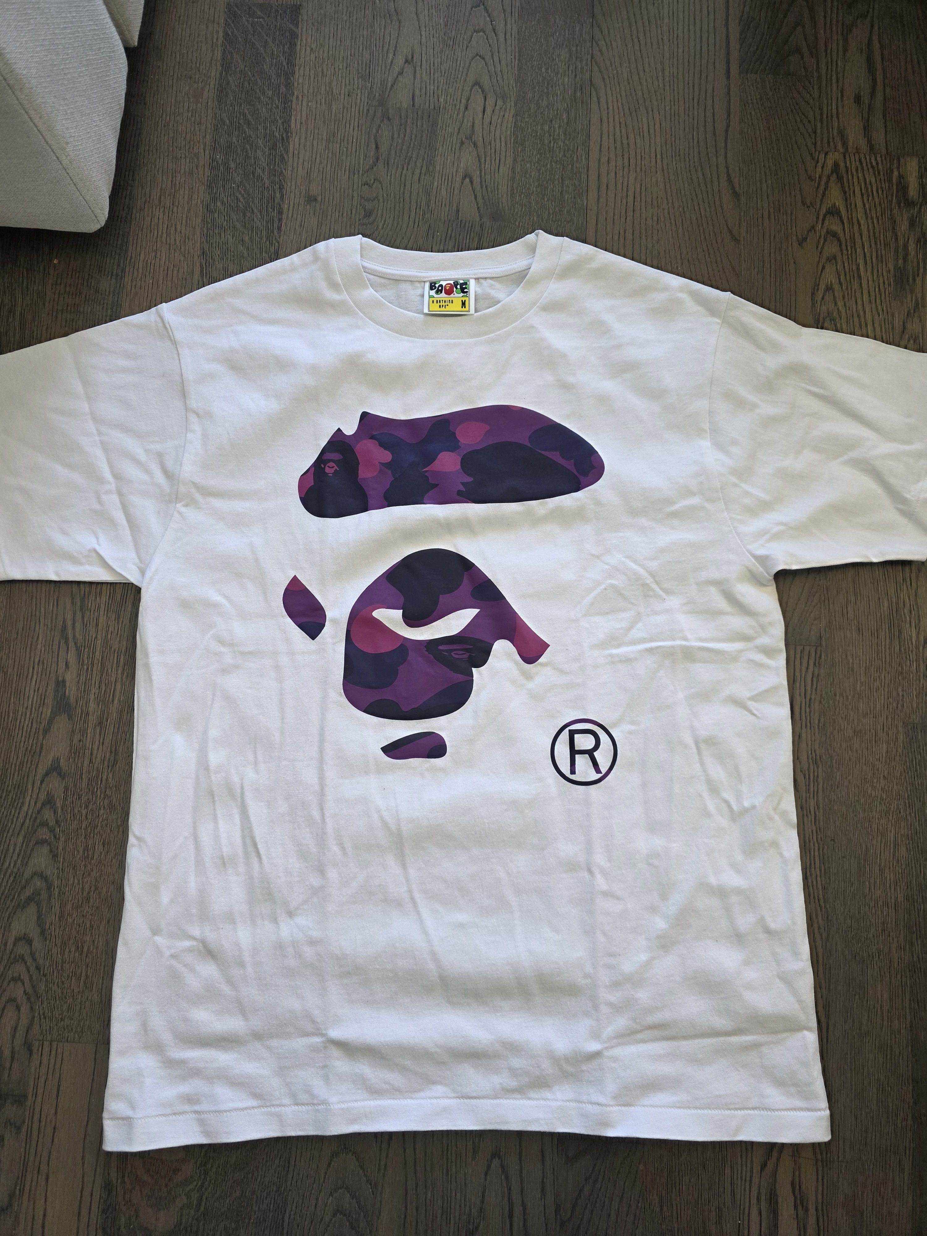 Bape BAPE Purple Camo Ape Head Shirt Size US M / EU 48-50 / 2 - 1 Thumbnail