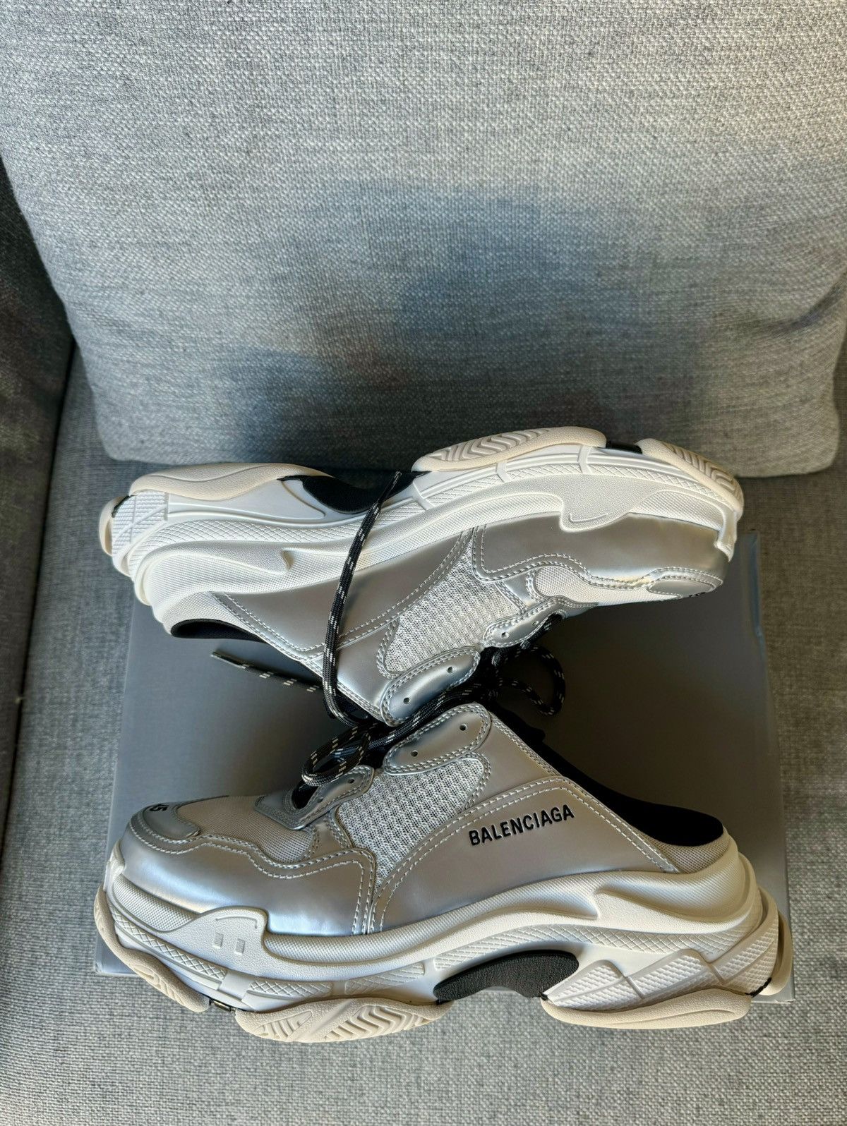 Balenciaga BALENCIAGA TRIPLE S MULE Size US 12 / EU 45 - 5 Thumbnail