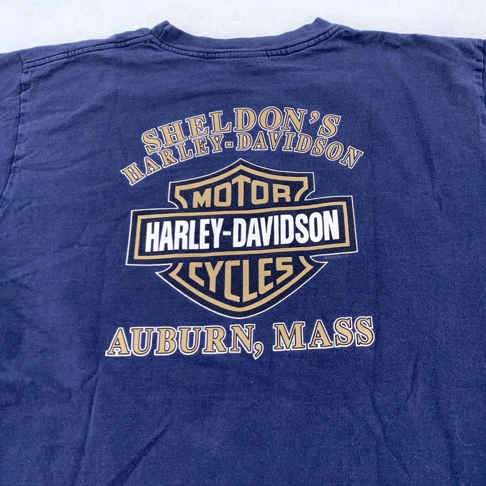 Harley Davidson VINTAGE Harley-Davidson Shirt Mens L Blue USA Bar Shield 90s Size US L / EU 52-54 / 3 - 3 Thumbnail