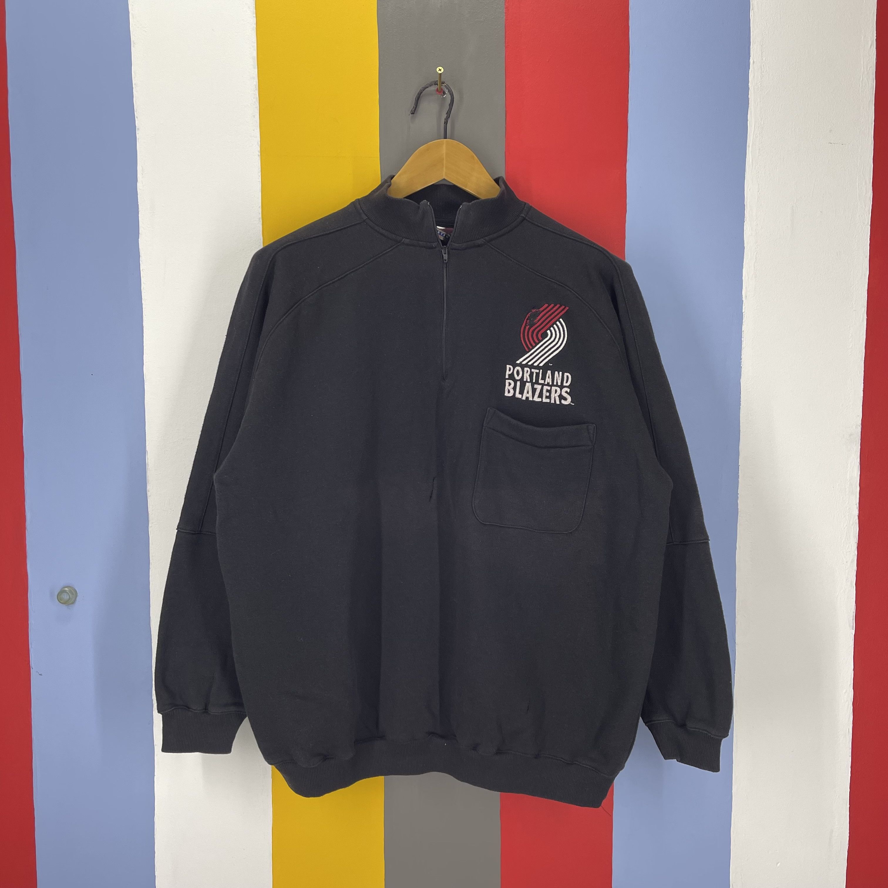 Vintage 90s Vintage PORTLAND BLAZERS Zipper Sweatshirt #1703/06 Size US L / EU 52-54 / 3 - 1 Thumbnail