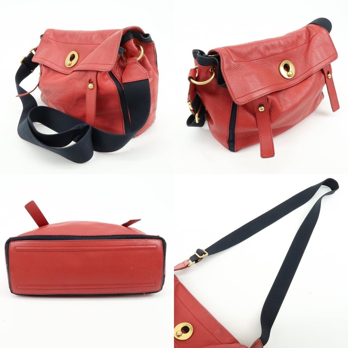 Saint Laurent Paris Saint Laurent Muse Two Leather Shoulder Bag Red Size ONE SIZE - 3 Thumbnail