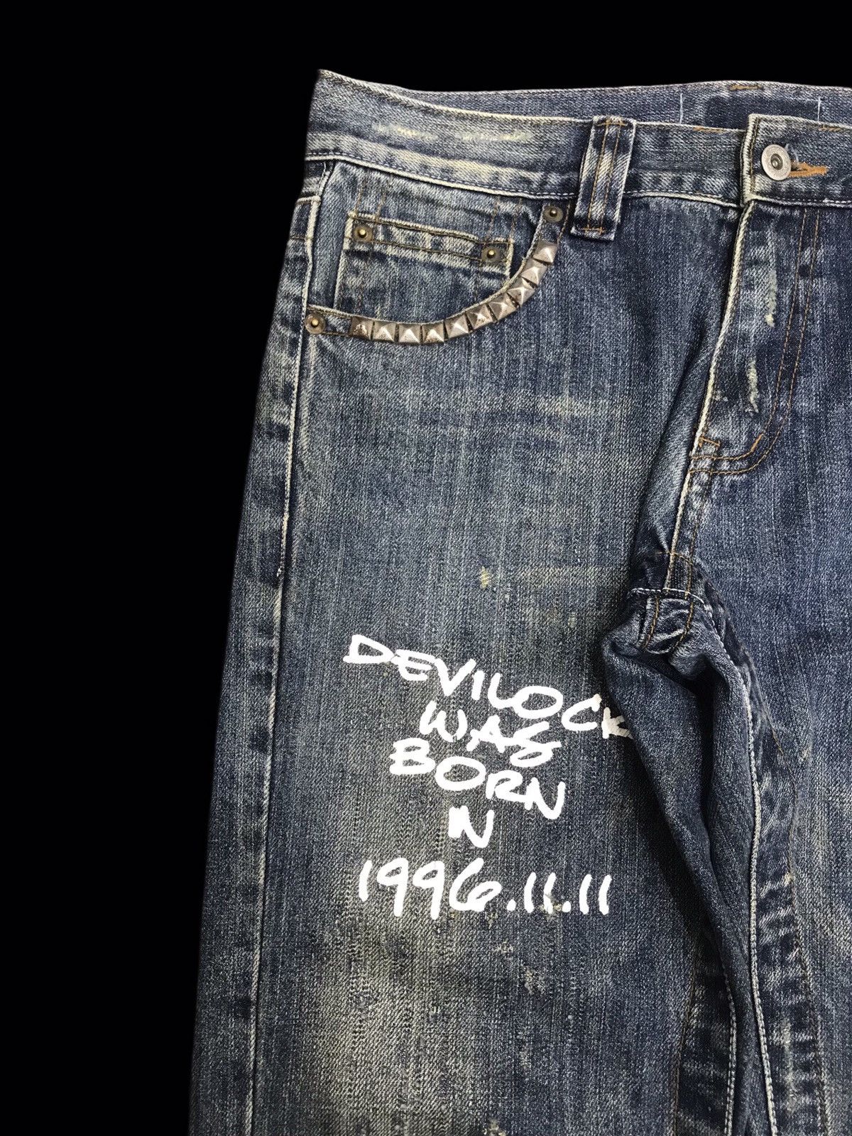 Devilock × Japanese Brand 💥90s Style💥DEVILOCK DISTRESSED DENIM F322 Size US 31 - 5 Thumbnail