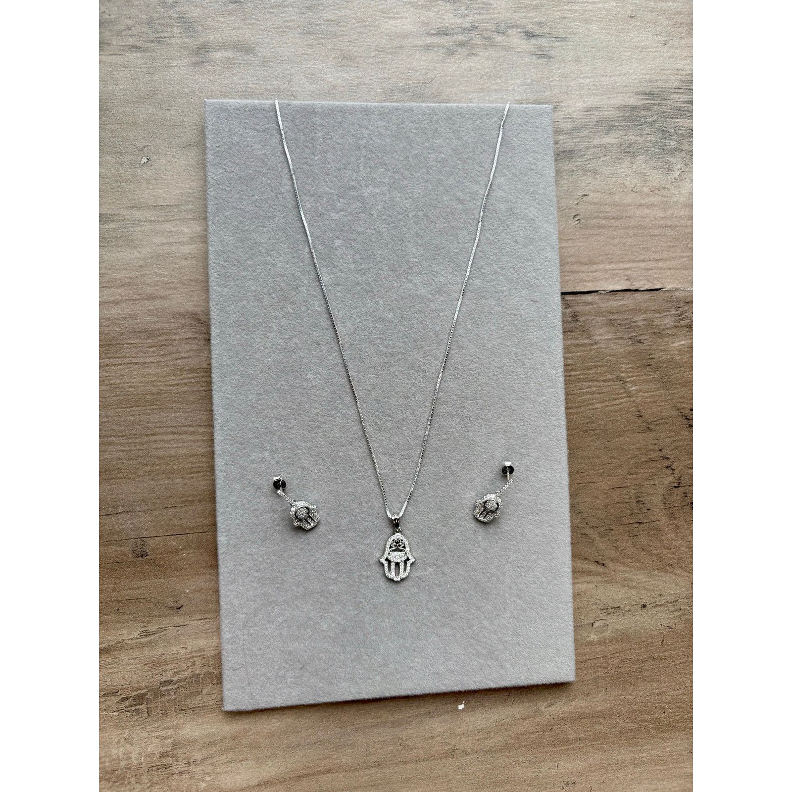 Jewelry NWT Hamsa Moissanite Necklace & Earring Bundle - 925 Silver Size ONE SIZE - 10 Thumbnail