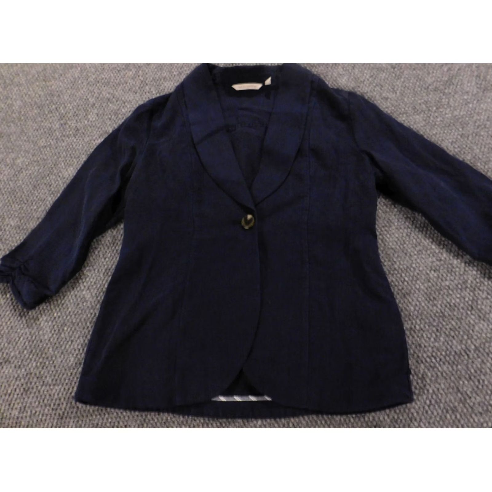 Soft Surroundings Soft Surroundings Jacket Womens Blue Small Button Linen Blazer Knit Fabric Casual Fall Winter Regular Size S Clothing Adults Womens Size S / US 4 / IT 40 - 3 Thumbnail