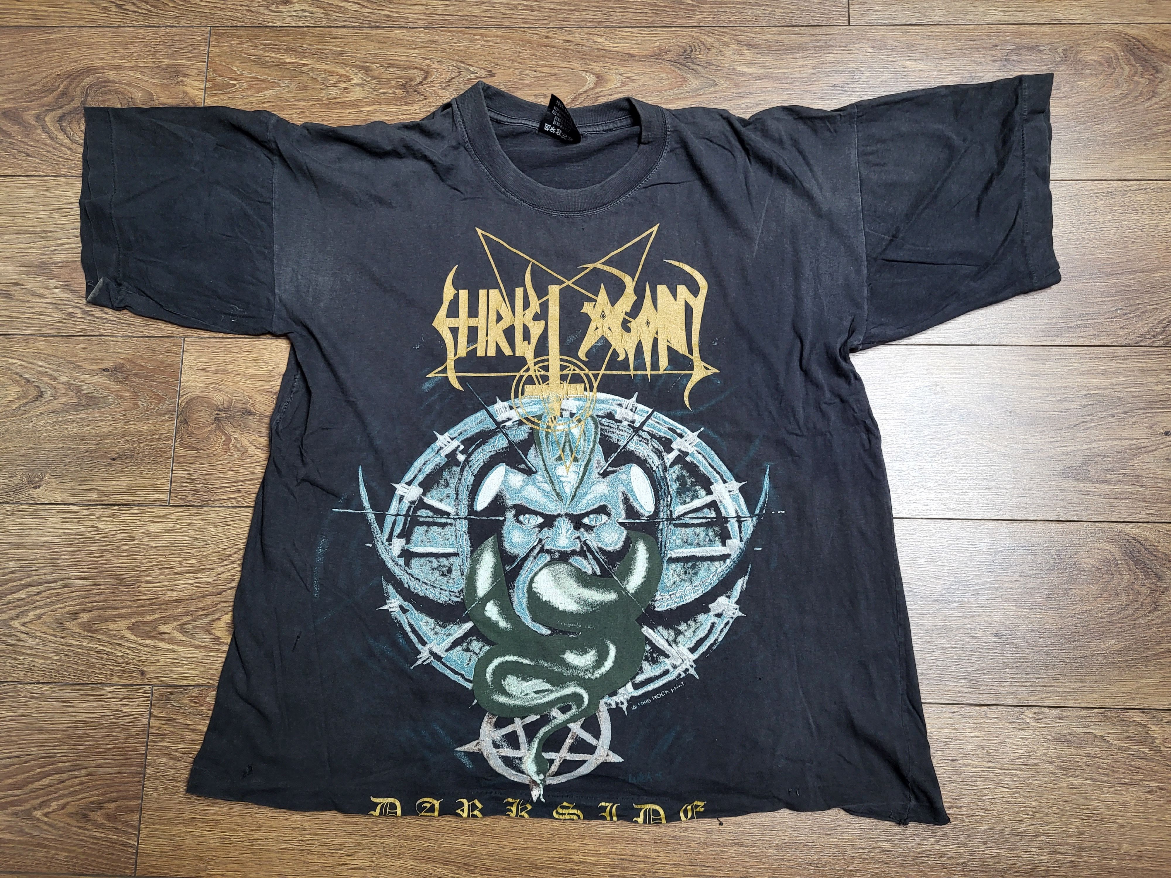 Band Tees Christ Agony "Darkside" 1998 black metal t-shirt Size US L / EU 52-54 / 3 - 2 Thumbnail
