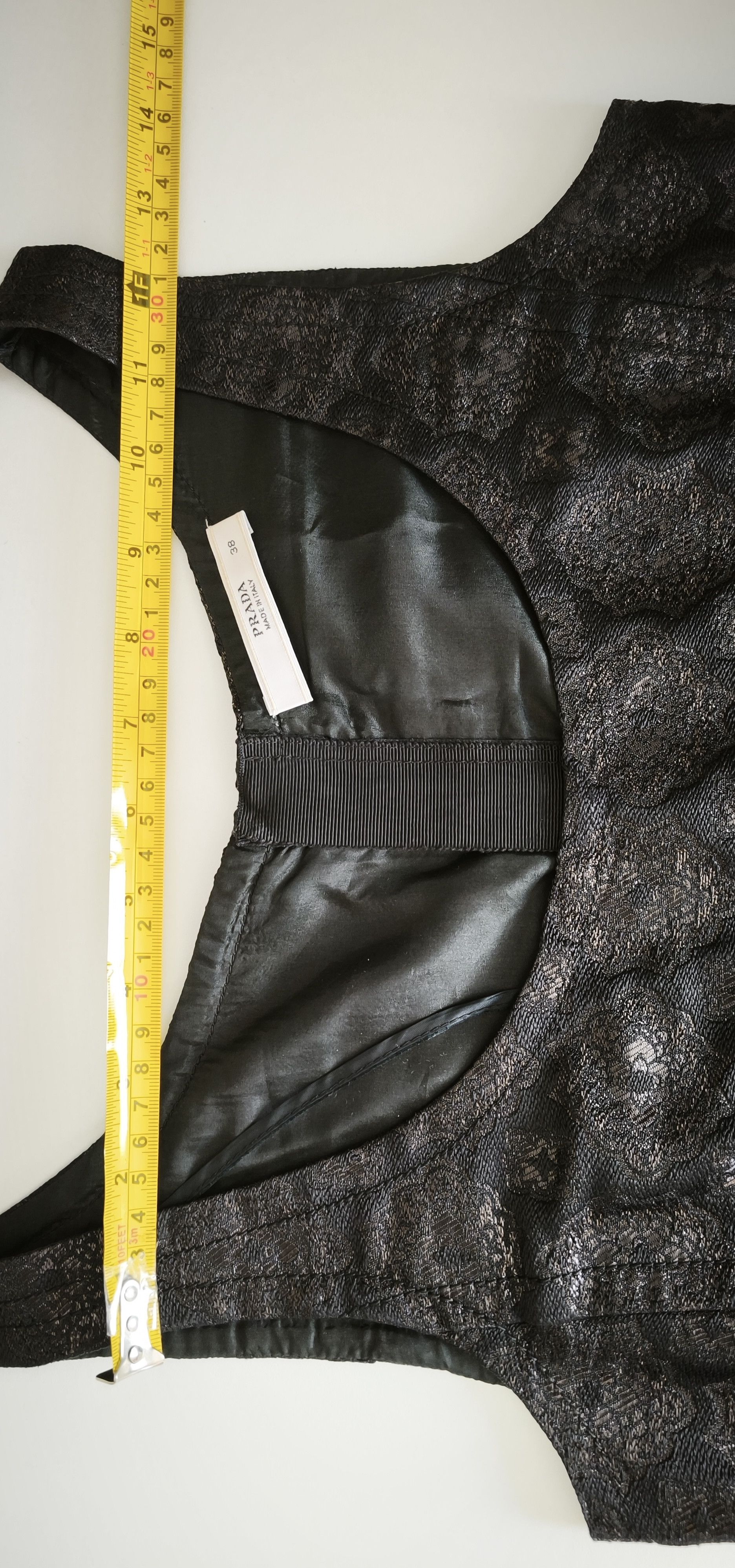 Prada Black brocade fabric silk mini dress Size XS / US 0-2 / IT 36-38 - 8 Thumbnail