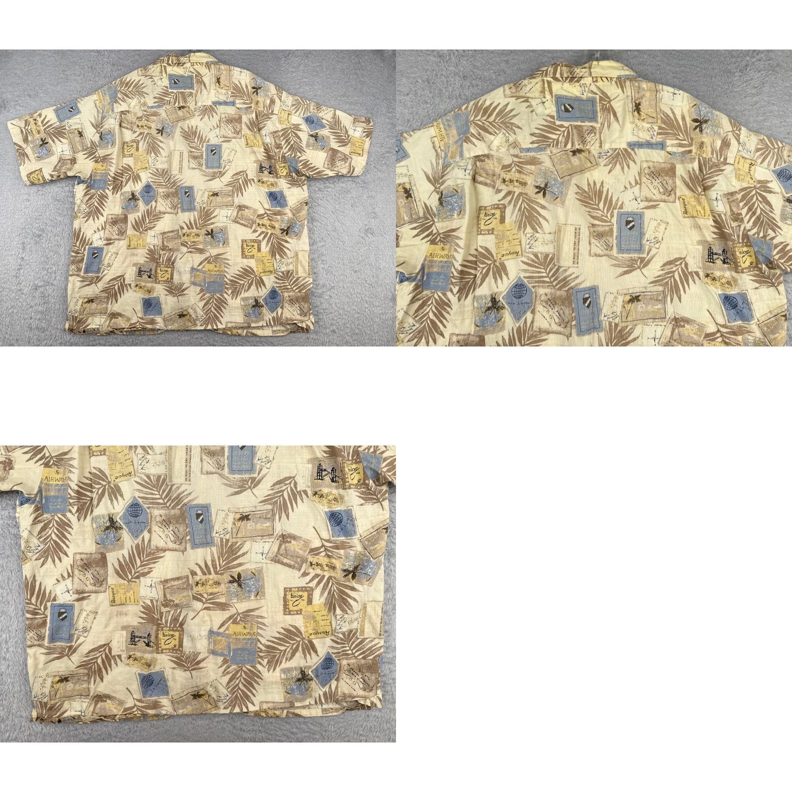 Roundtree & Yorke VINTAGE Roundtree & Yorke Shirt Men 2XL Yellow Hawaiian Cotton Floral Button-Up Short Sleeve Size US XXL / EU 58 / 5 - 9 Thumbnail