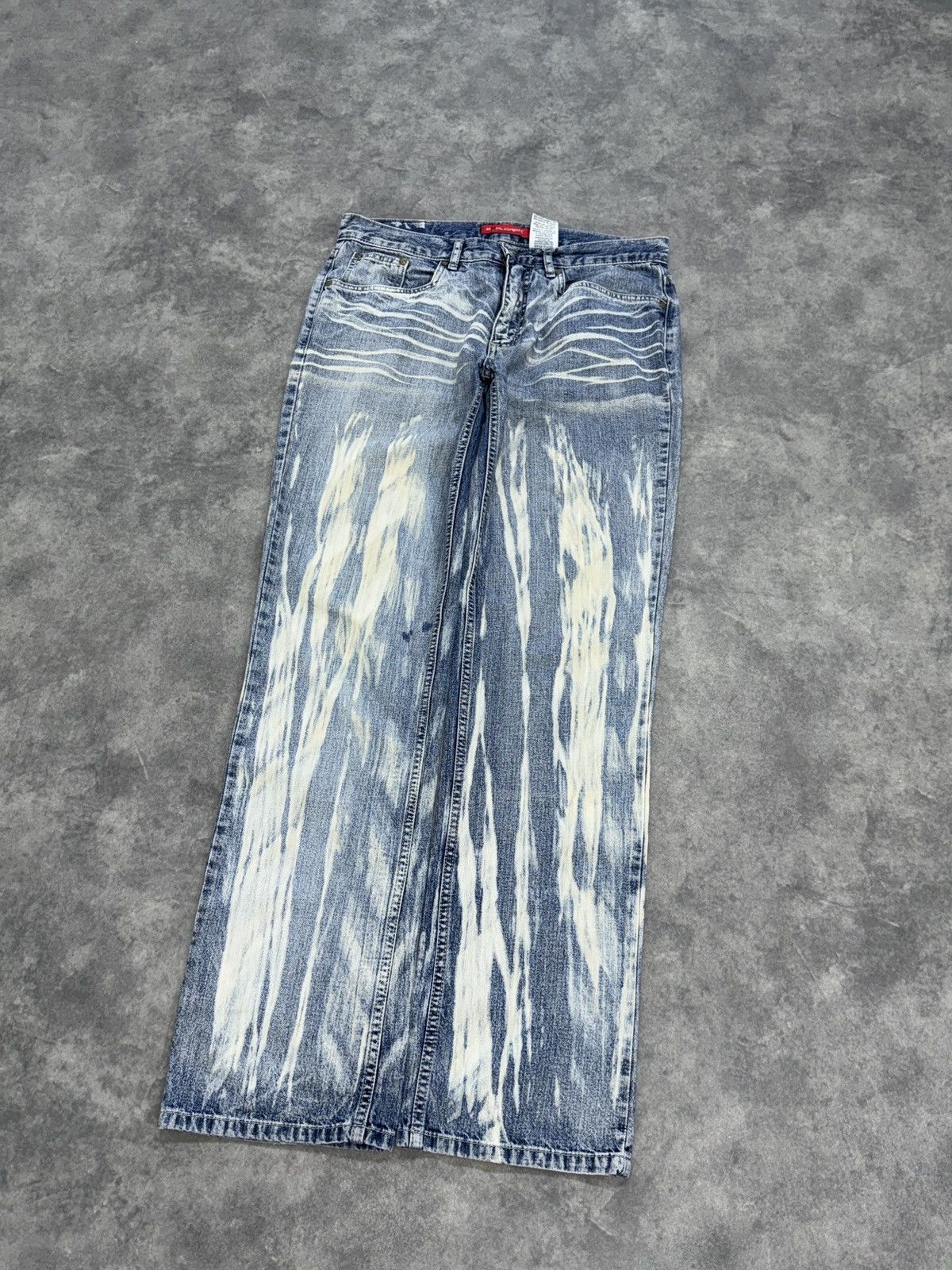 Vintage Blue and white baggy washed/bleached pants y2k japan style Size US 34 / EU 50 - 2 Thumbnail