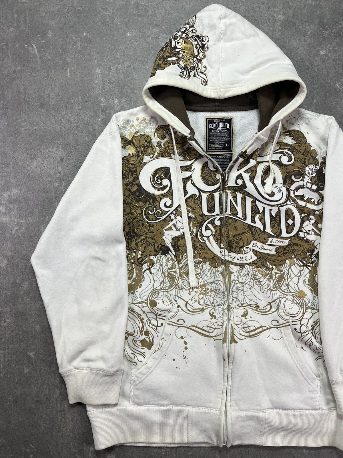 Ecko Unltd. Ecko Unltd. Big Print Logo Baggy Zip Hoodie L XL Size US L / EU 52-54 / 3 - 10 Thumbnail