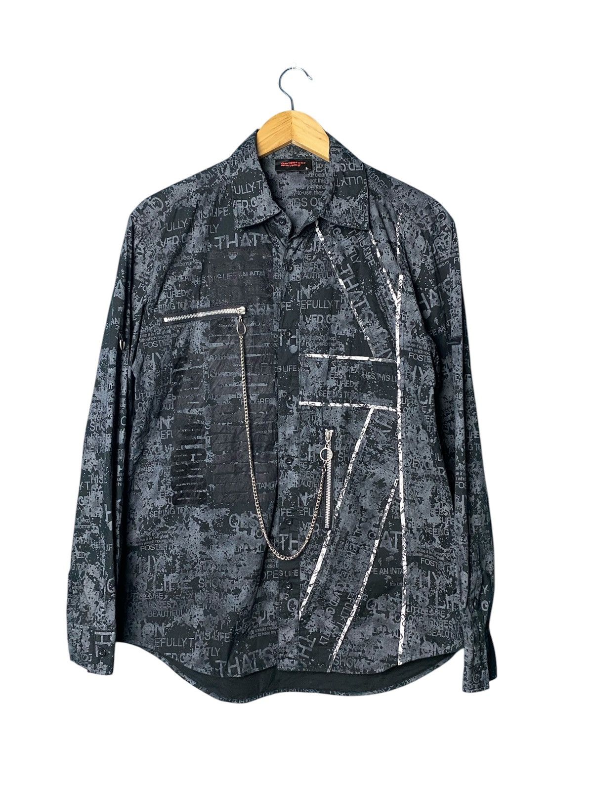 Designer × Japanese Brand Dangerous Warning PUNKS GANCHELL Size US L / EU 52-54 / 3 - 2 Thumbnail
