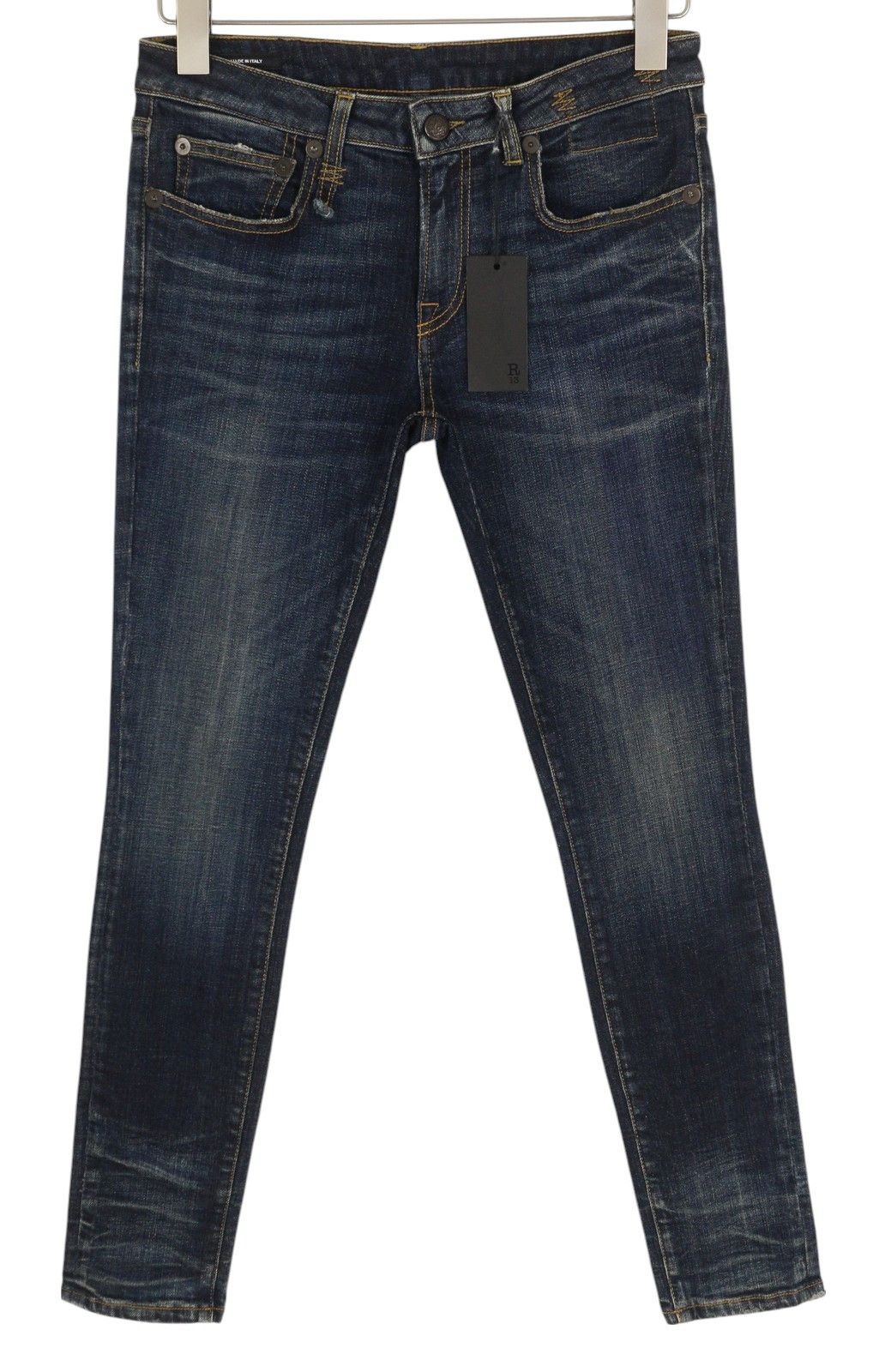 R13 KATE 27 Skinny Ankle Zip Fly Faded Washed Dark Blue 85425 Size 27" / US 4 / IT 40 - 1 Thumbnail