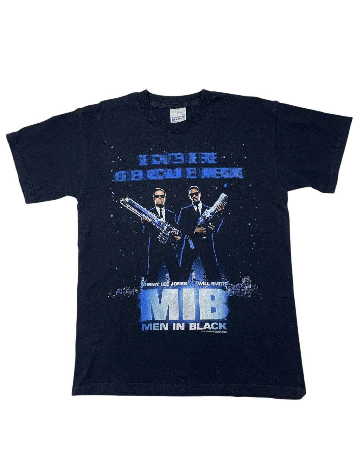Vintage 1997 Men In Black Movie Promo Alien Rare T-shirt
