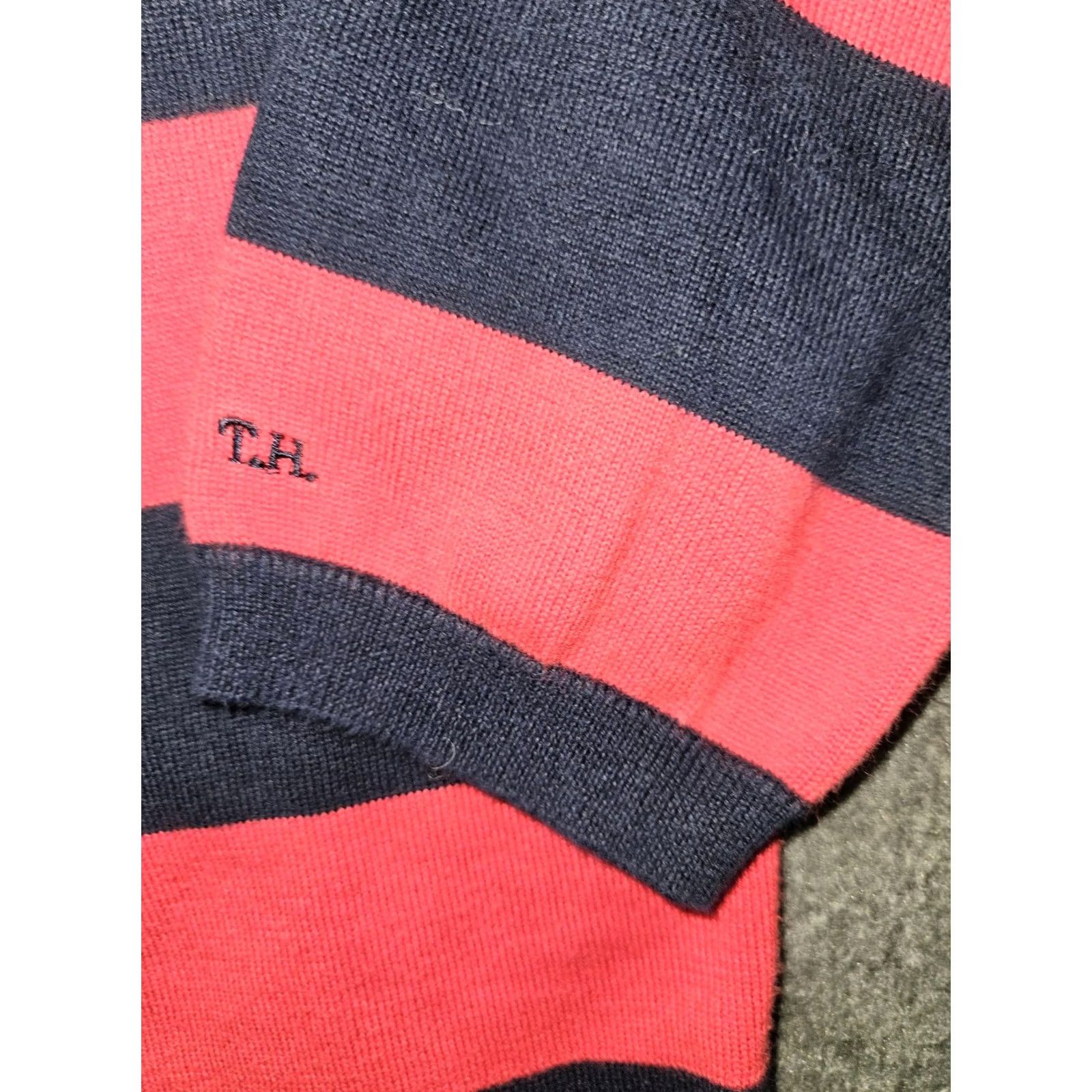 Tommy Hilfiger Tommy Hilfiger Sweater Womens Medium Navy Blue Pink Classic Striped Pullover Size M / US 6-8 / IT 42-44 - 2 Thumbnail