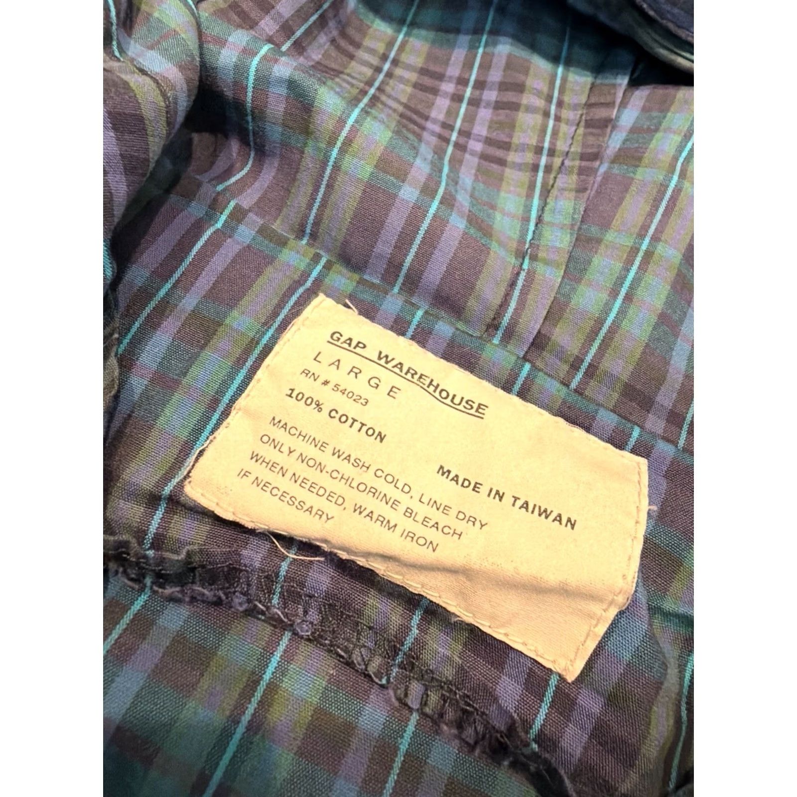 Gap VINTAGE Gap Warehouse Blue Plaid Anorak Hoodie Jacket Men’s L Cotton Zip 90s Retro Size US L / EU 52-54 / 3 - 5 Thumbnail