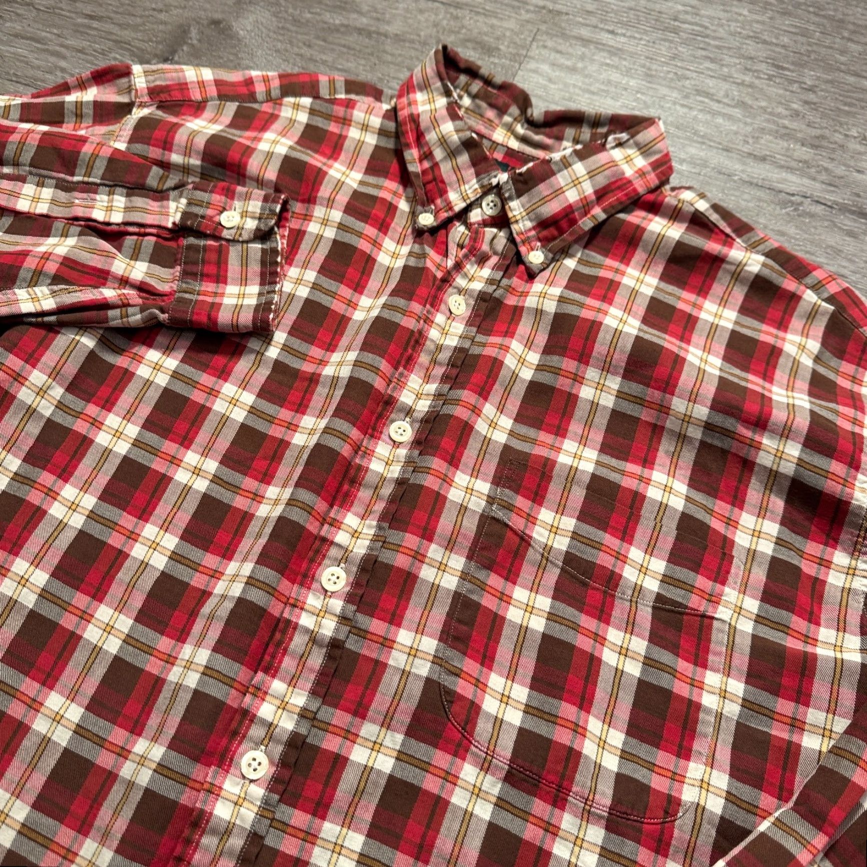 J.Crew VINTAGE J.CREW SHIRT Mens L Plaid Oarsman Flannel Button-Up Cotton Adult Size US L / EU 52-54 / 3 - 2 Thumbnail