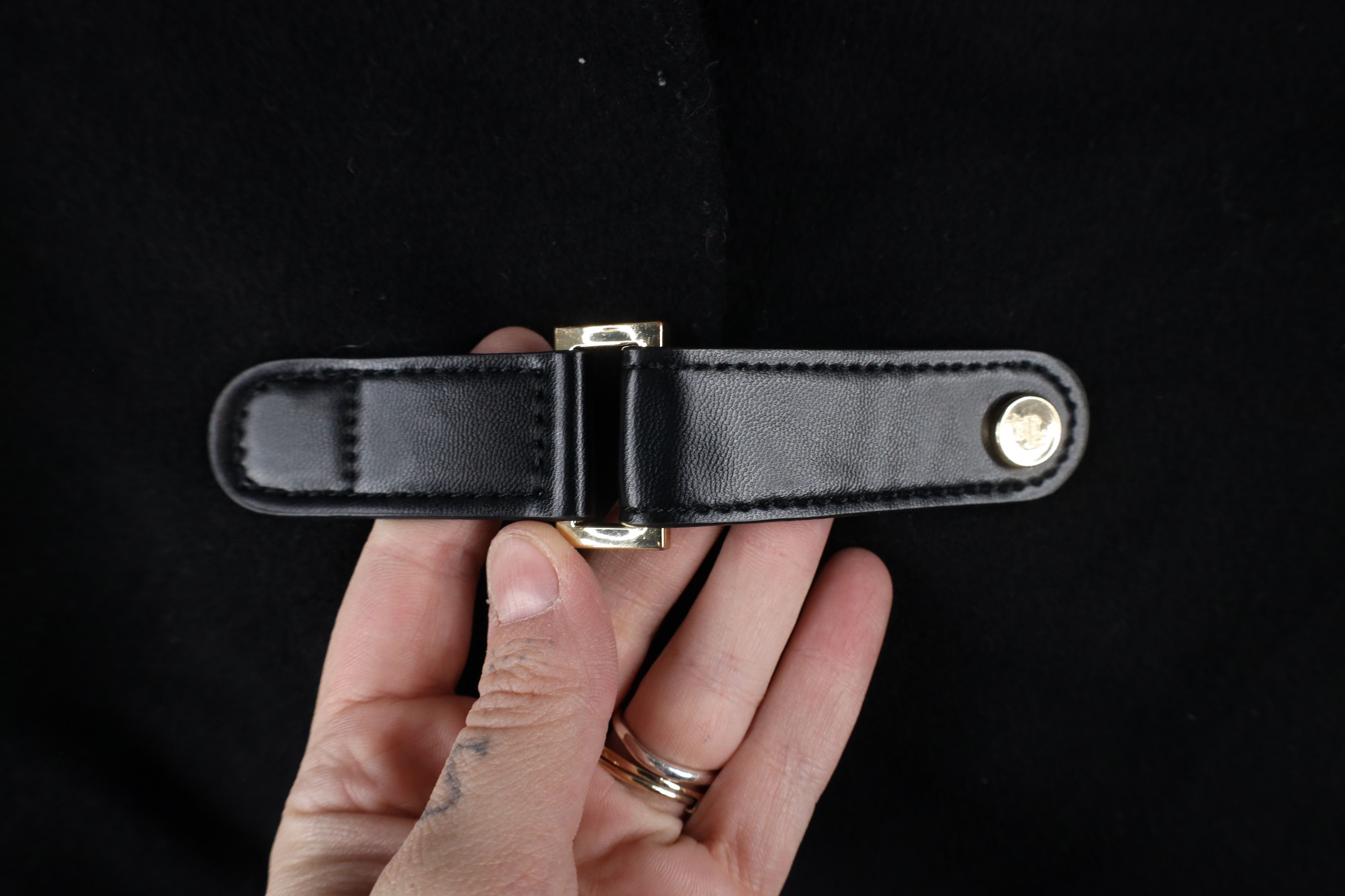 Ralph Lauren × Vintage Vintage Ralph Lauren Buckle Button Overcoat Jacket Black Size L / US 10 / IT 46 - 4 Thumbnail