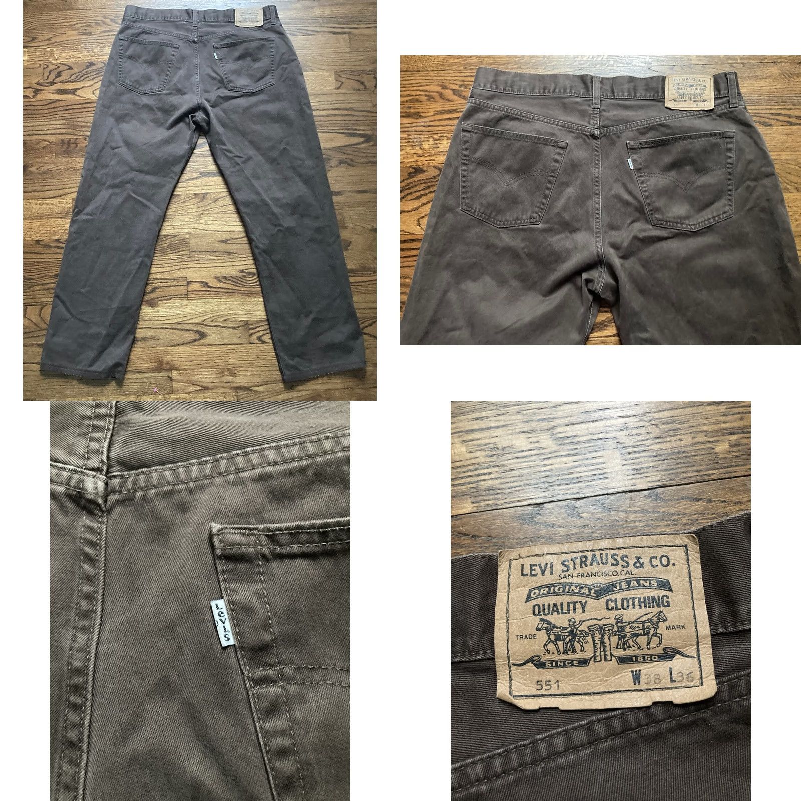 Levi's VINTAGE Levi's 551 Pants Mens Sz 38 36x36 Regular Brown 90s Chino Spain Size US 38 / EU 54 - 8 Thumbnail
