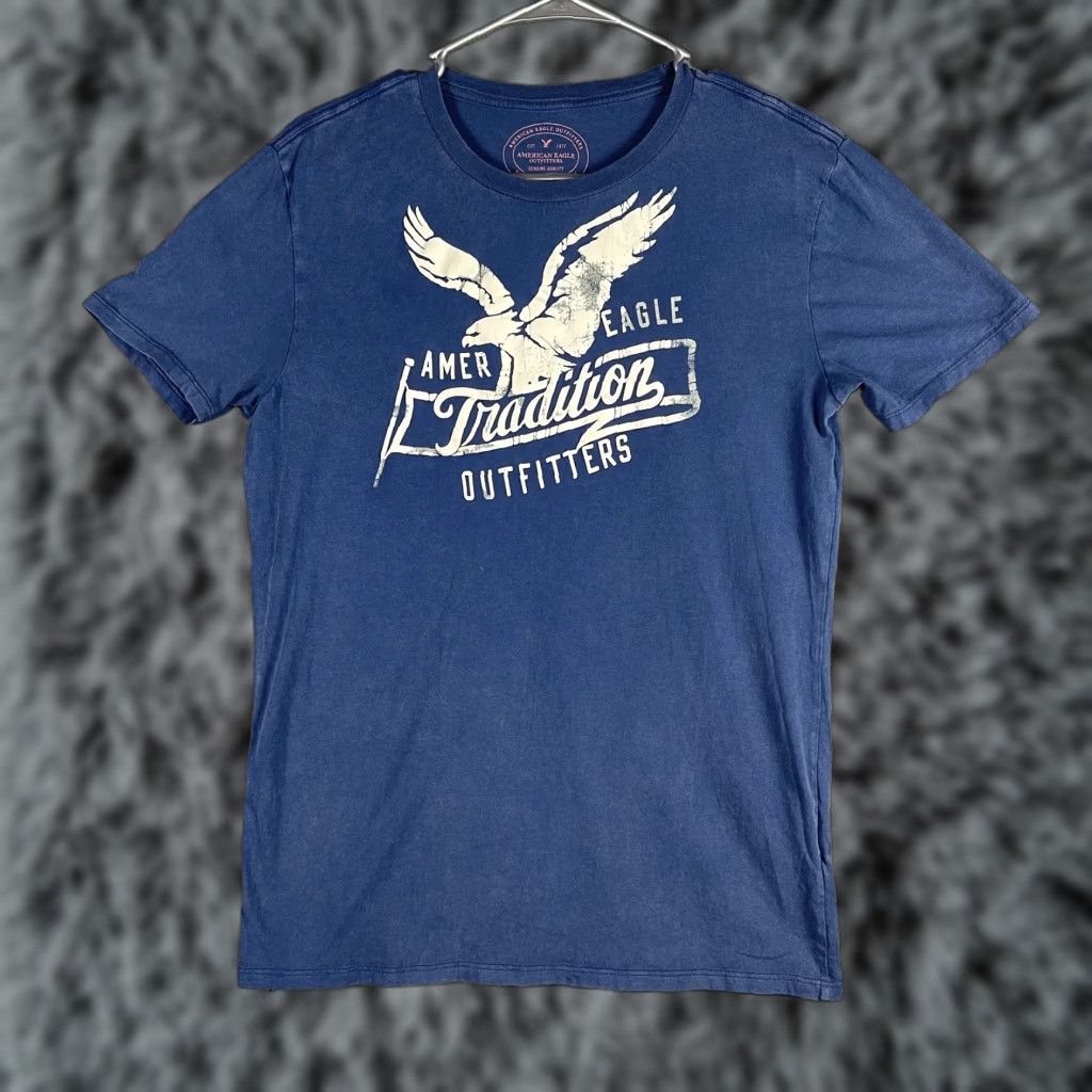American Eagle Outfitters American Eagle Outfitters Shirt Mens Small Blue Eagle Tradition Graphic Athletic Fit Size US S / EU 44-46 / 1 - 1 Thumbnail