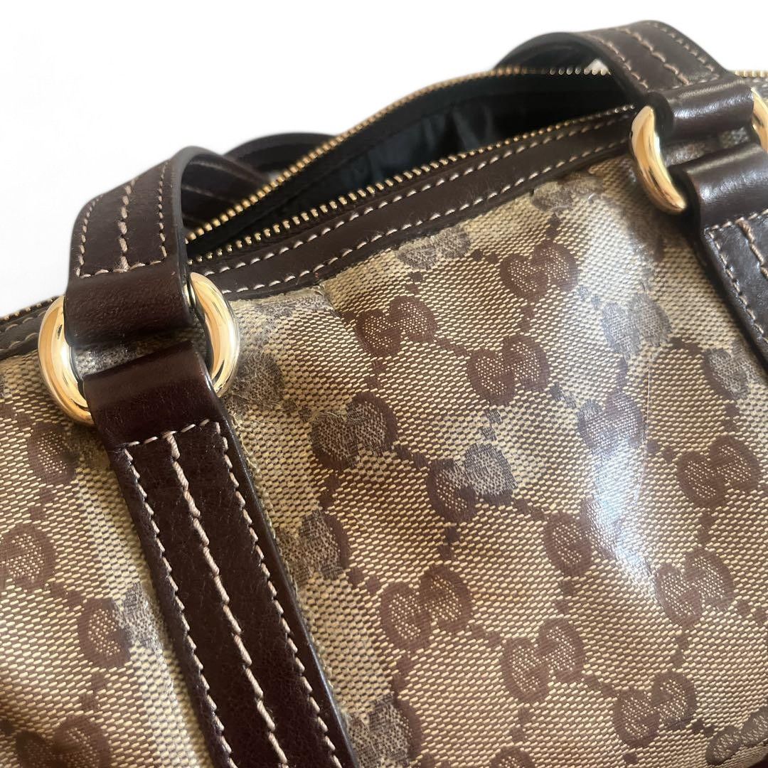 Gucci Gucci - Handbag Heart Ribbon Monogram Brown Leather Size ONE SIZE - 13 Thumbnail