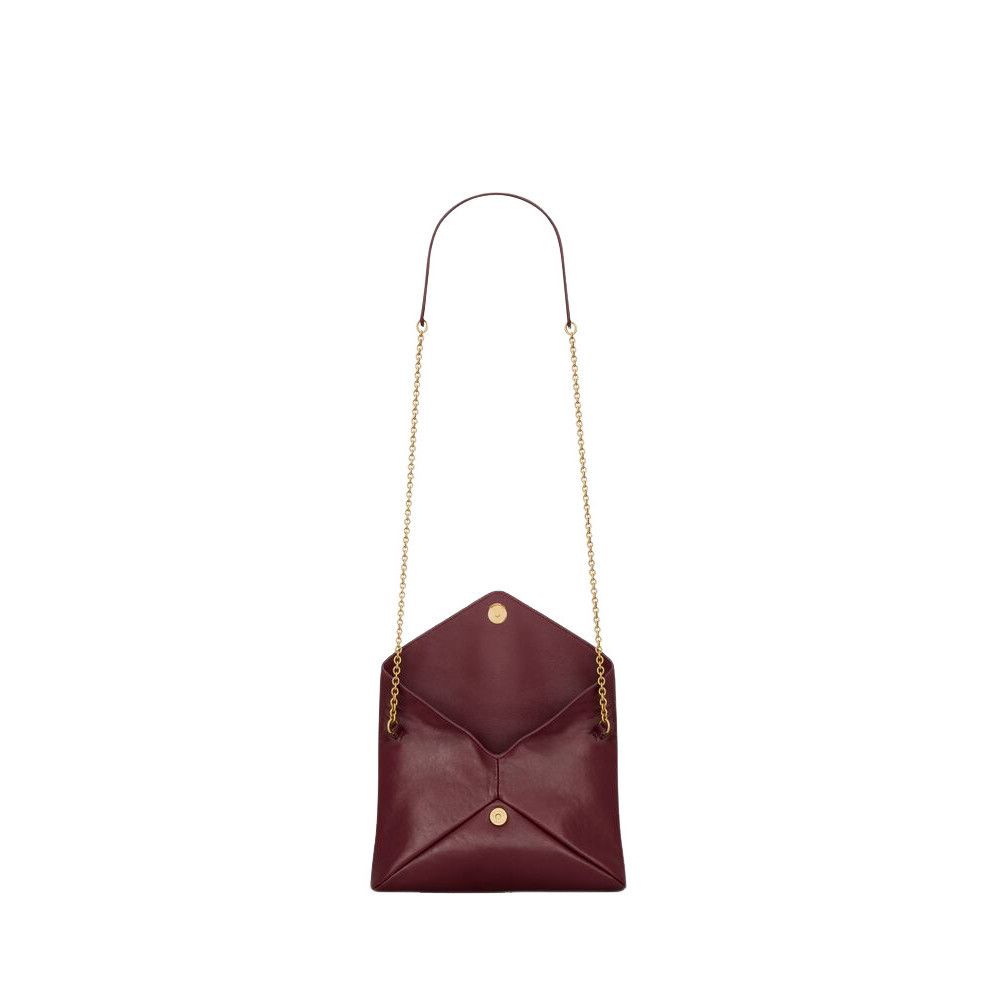 Saint Laurent Paris SAINT LAURENT Cassandre $1300 Dark Ruby Chain Pouch Bag New Size ONE SIZE - 4 Thumbnail