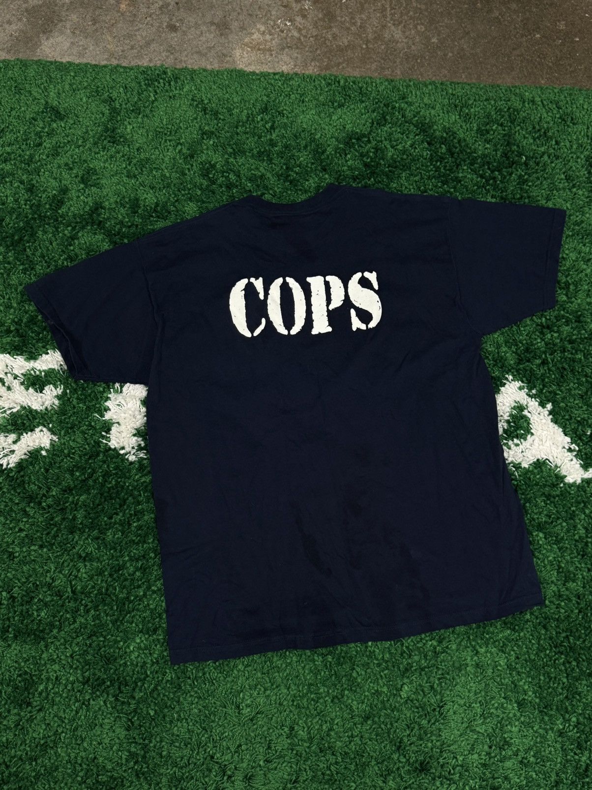 Vintage Vintage Fruit of The Loom Cops Sample Tee Navy XL Police Size US XL / EU 56 / 4 - 3 Thumbnail