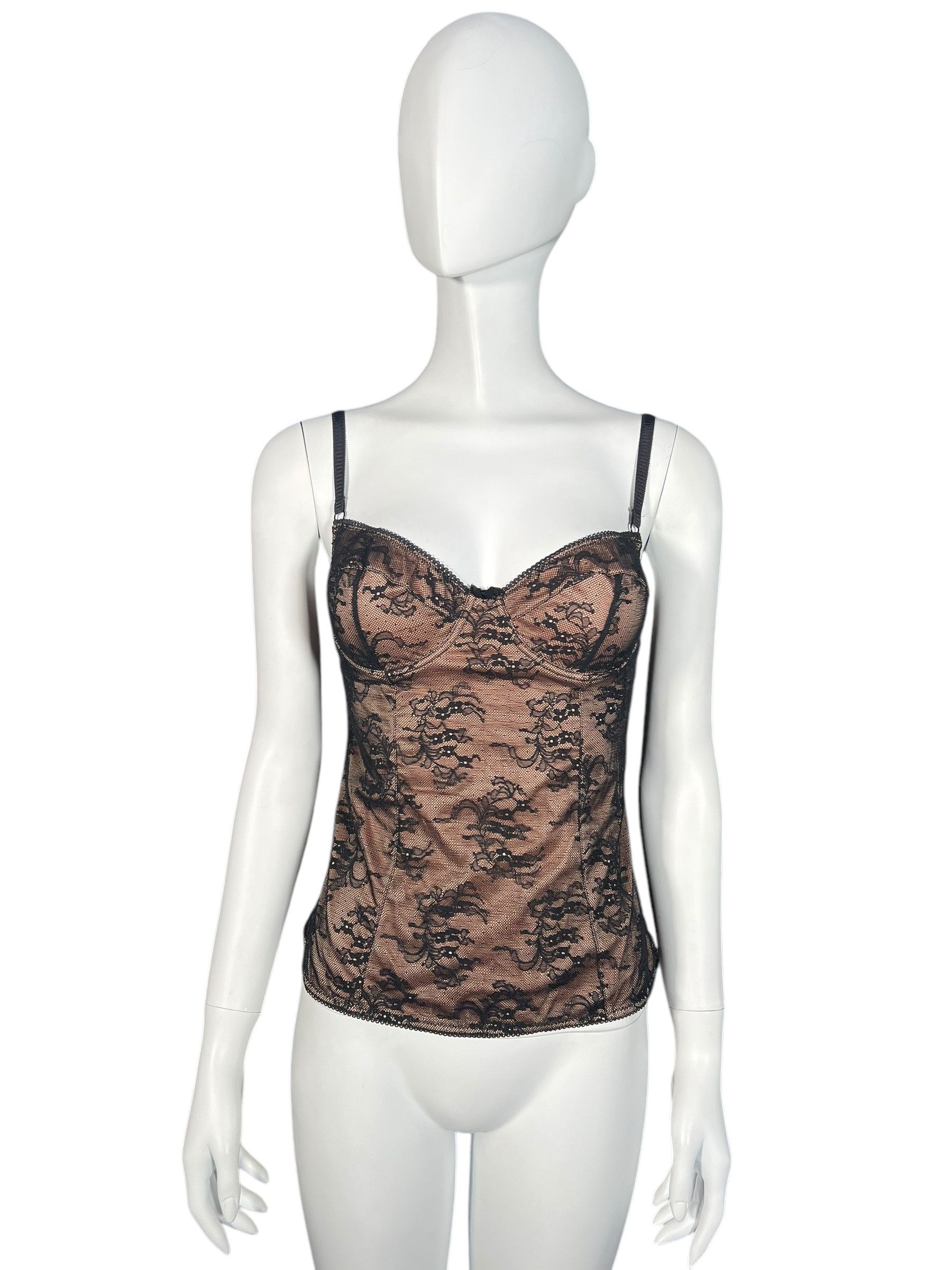 Dolce & Gabbana Dolce & Gabbana Black Lace Bustier Top Size S / US 4 / IT 40 - 1 Thumbnail