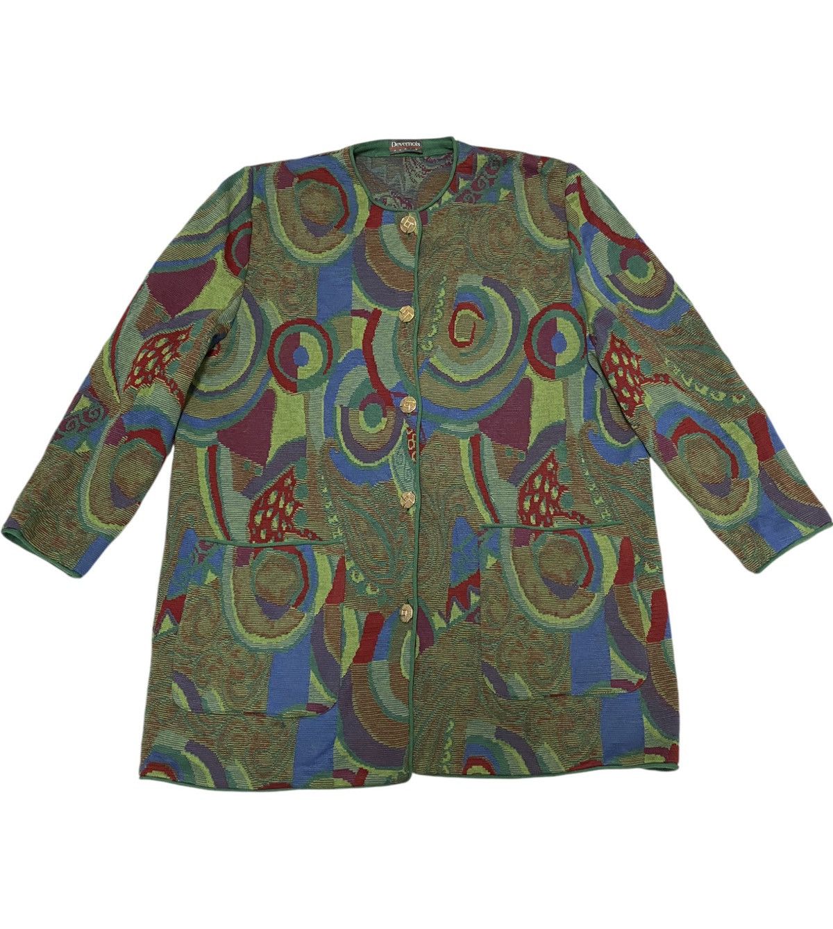 Designer Devernois Paris Multiscreen Cardigan Knit (C3) Size L / US 10 / IT 46 - 1 Thumbnail
