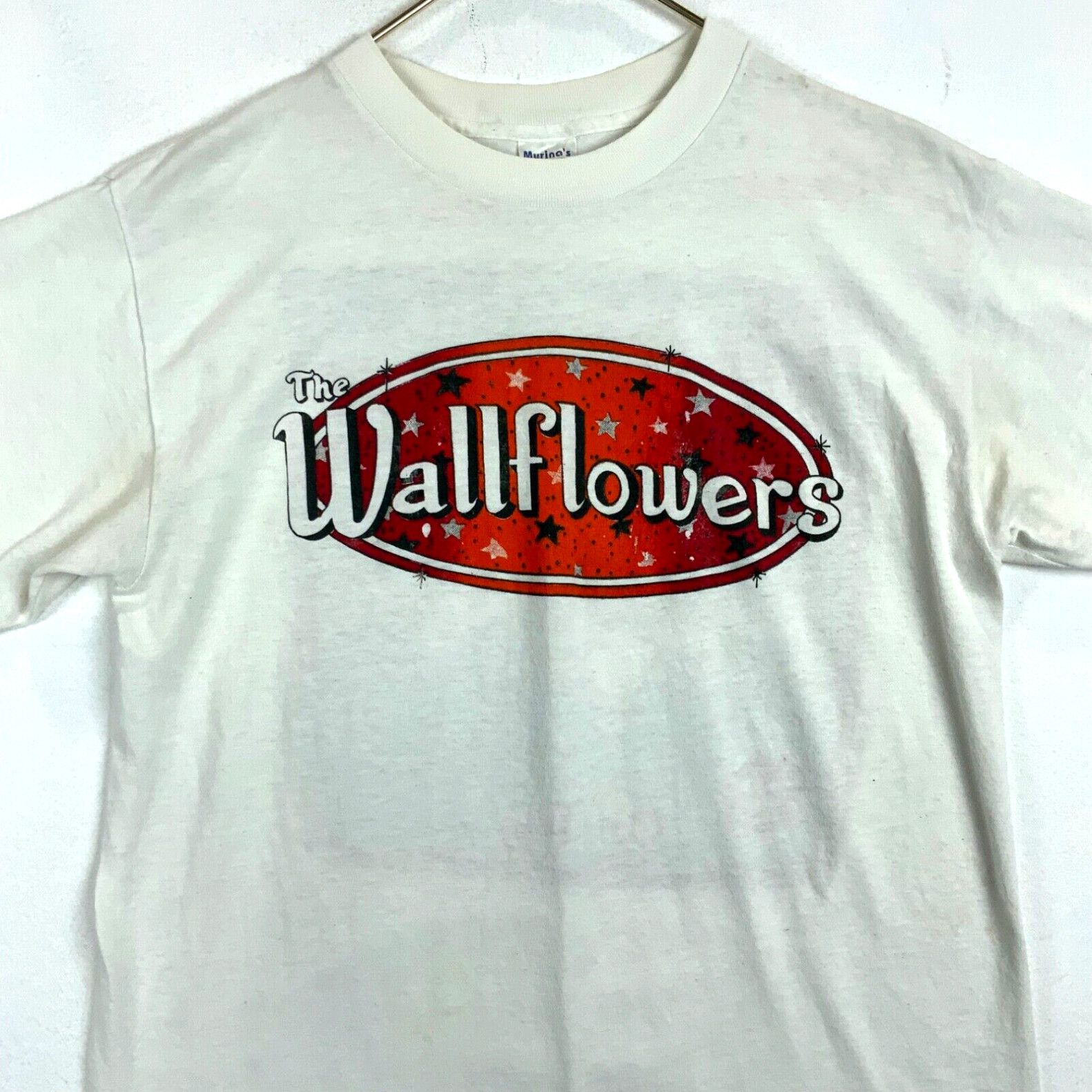 Image of Vintage The Wallflowers Tour T-Shirt Size Large White Single Stitch Double Sided, Men's