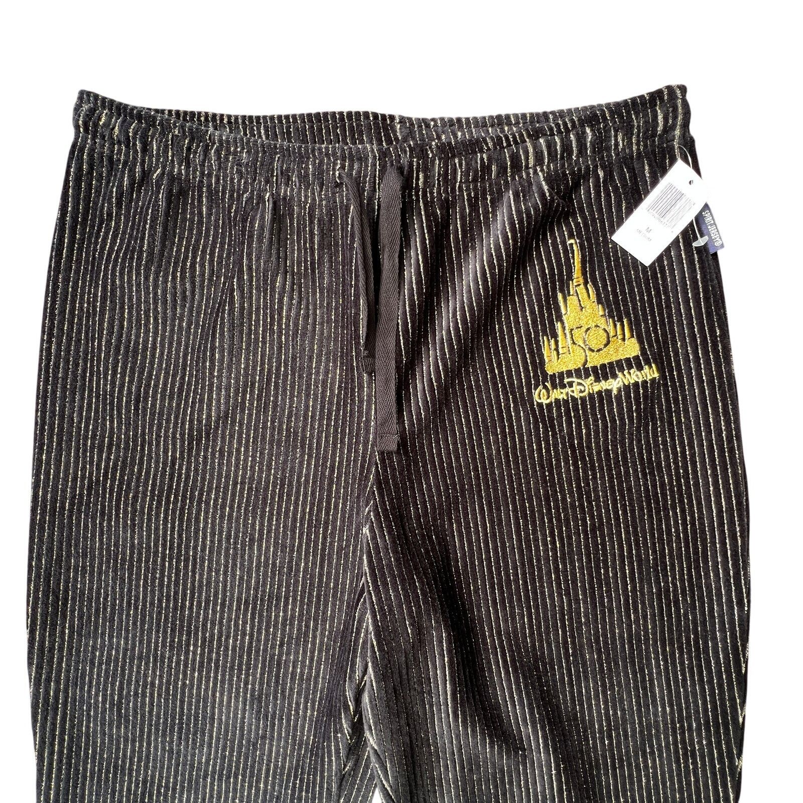 Disney Disney Luxe Velour Joggers Black Gold 50t SpiritJersey M NWT Size 32" / US 10 / IT 46 - 2 Thumbnail