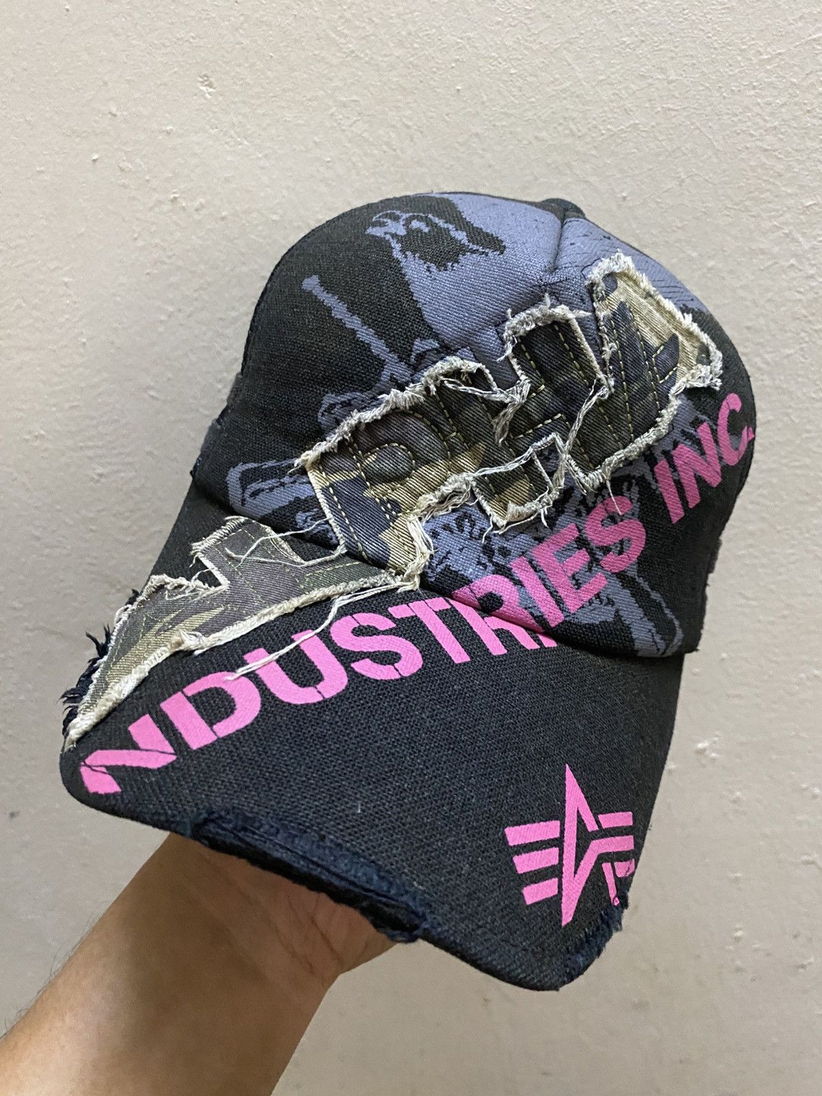 Alpha Industries × Vintage Vintage Japan Distressed Alpha Industries Trucker Hat Cap Size ONE SIZE - 1 Thumbnail