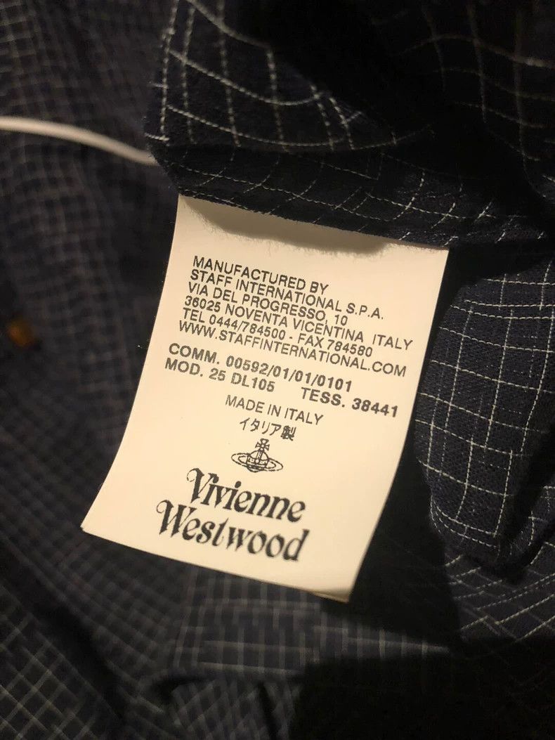 Vivienne Westwood Vivienne Westwood Men's shirt, dark blue checkered pattern Size US L / EU 52-54 / 3 - 6 Thumbnail