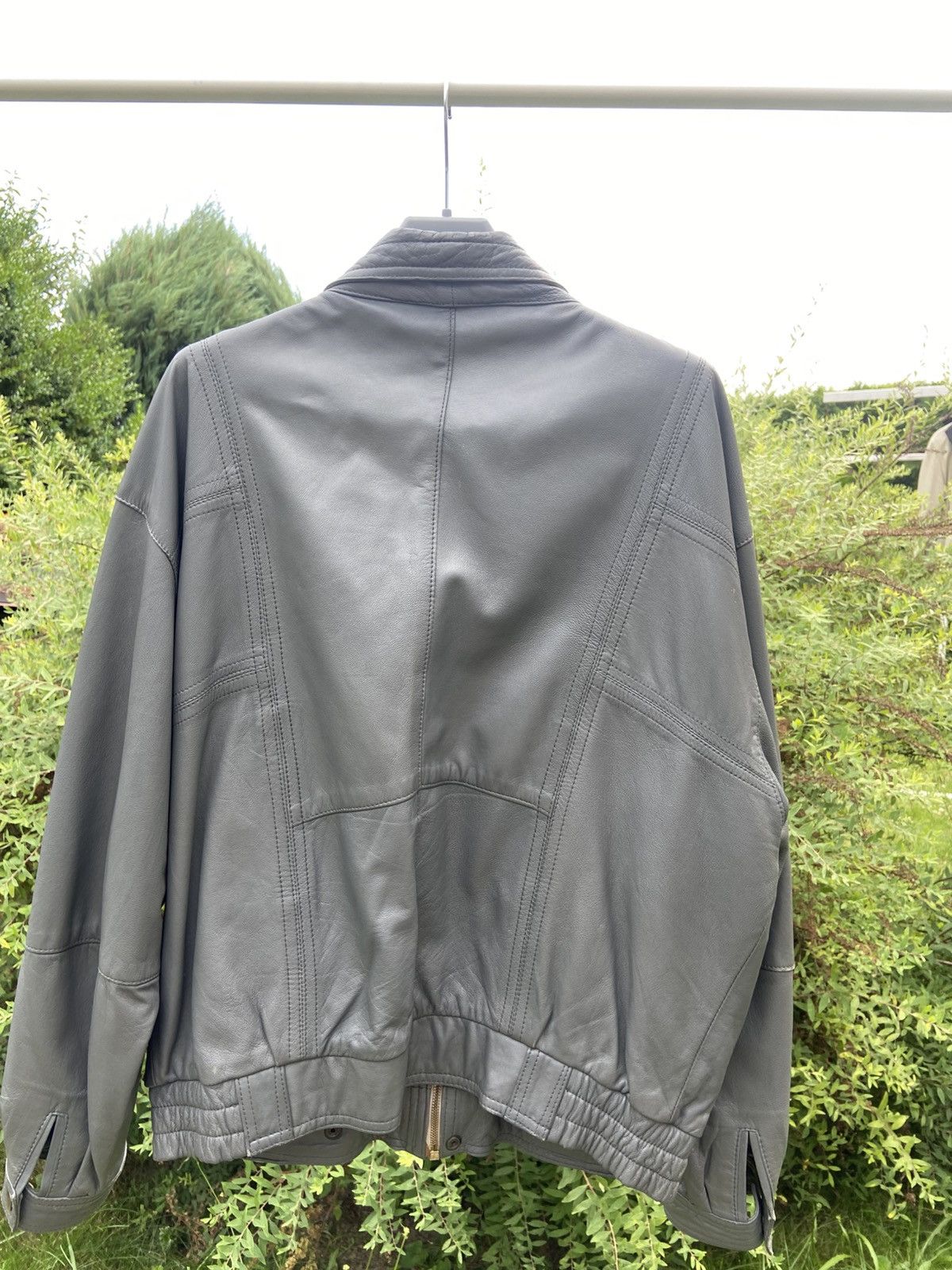 Japanese Brand Vintage Grey leather bomber Jacket Size US M / EU 48-50 / 2 - 3 Thumbnail