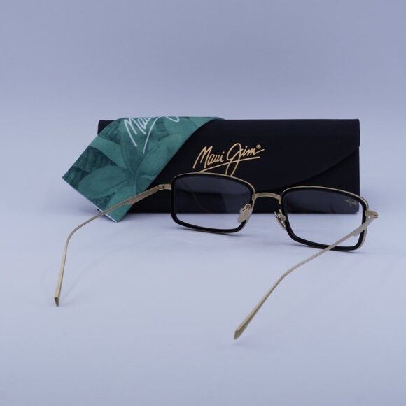 Maui Jim Maui Jim MJO2421 16B Eyeglasses Black/Gold 49mm Rectangle Size ONE SIZE - 10 Thumbnail