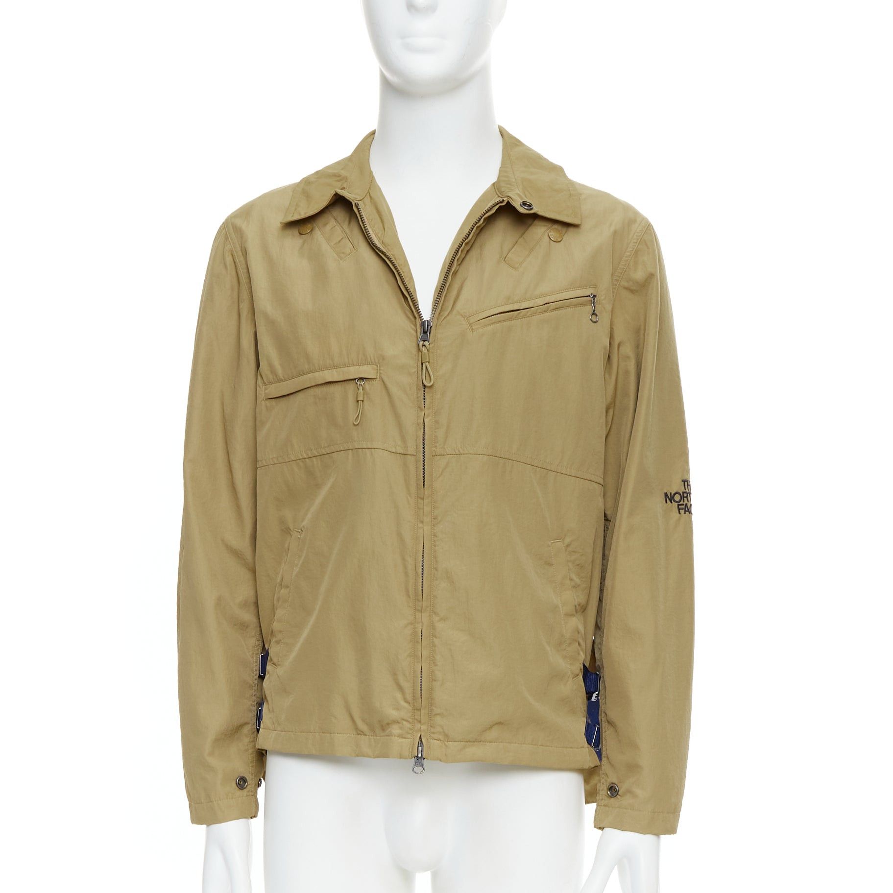 The North Face THE NORTH FACE khaki nylon blue trims black logo windbreaker jacket XS Size US XS / EU 42 / 0 - 1 Thumbnail
