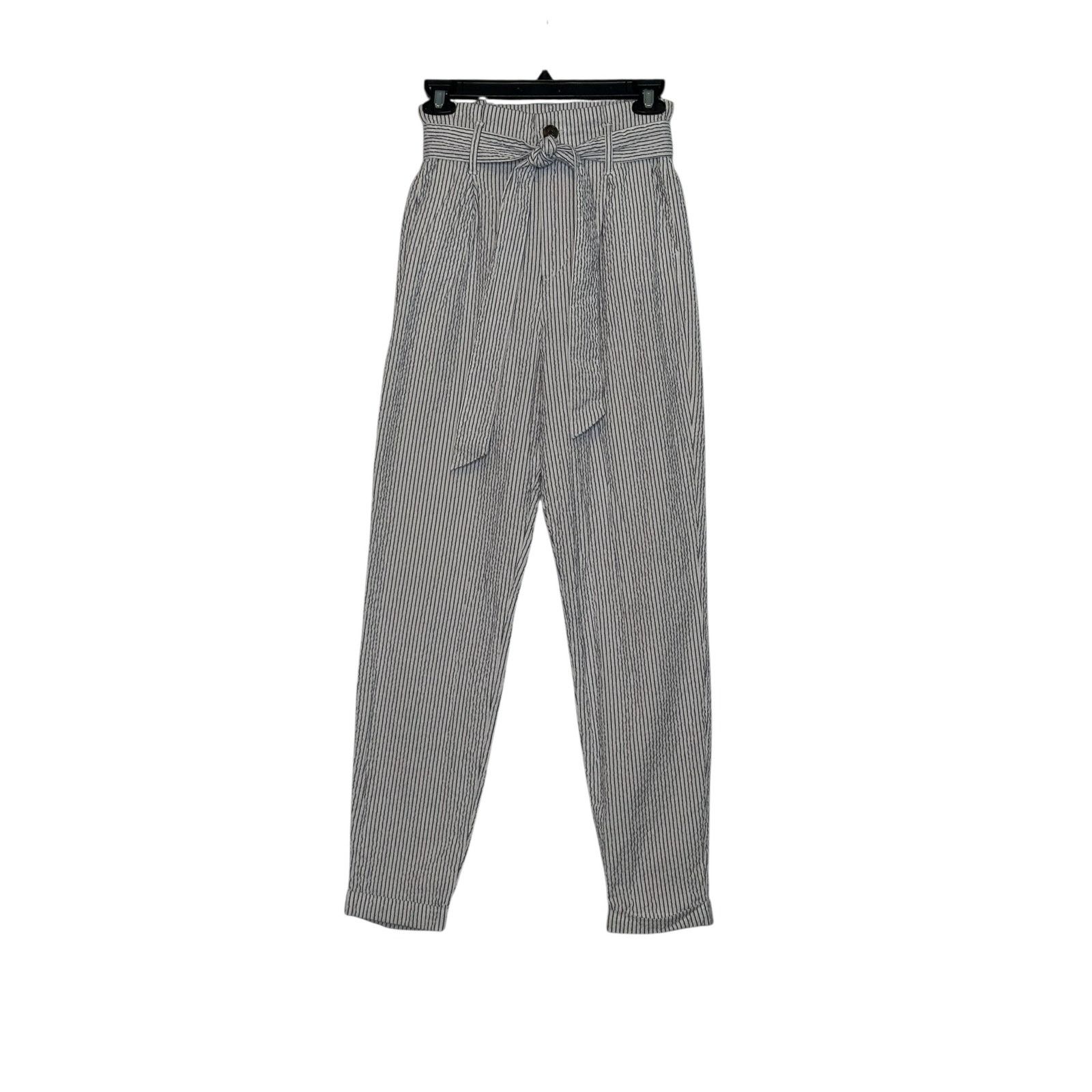 H&M H&M white blue pinstripes pleated high waist pants size 4 Size 27" / US 4 / IT 40 - 13 Thumbnail
