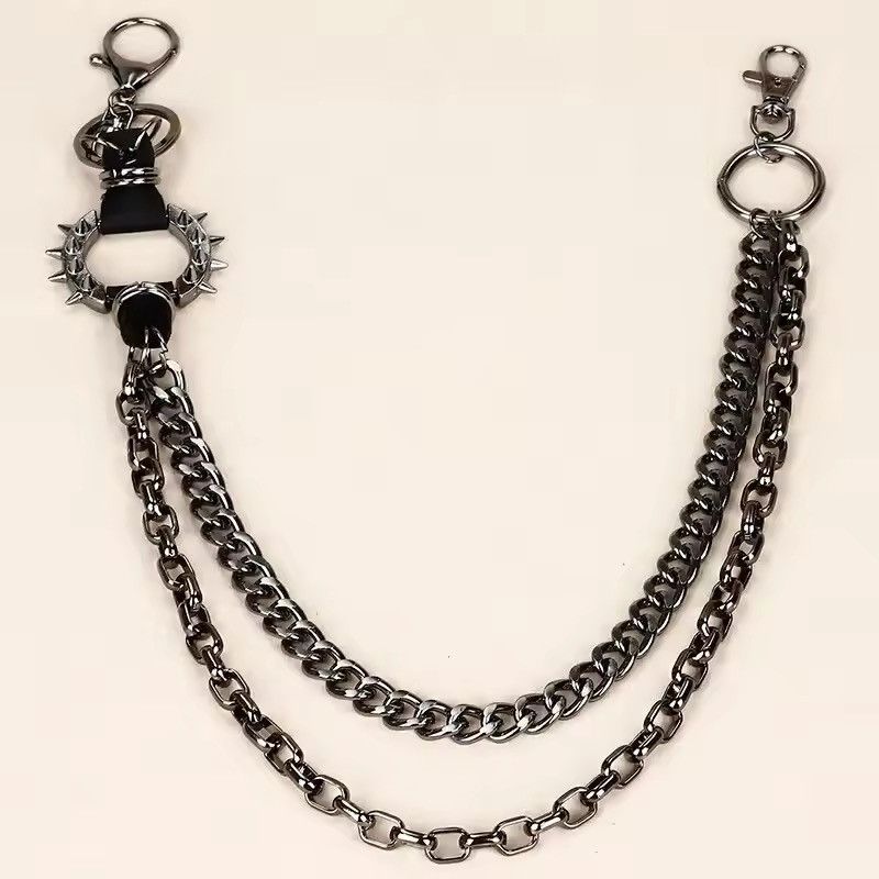 Jewelry Punk Spike Double Pant Chains Size ONE SIZE - 1 Thumbnail
