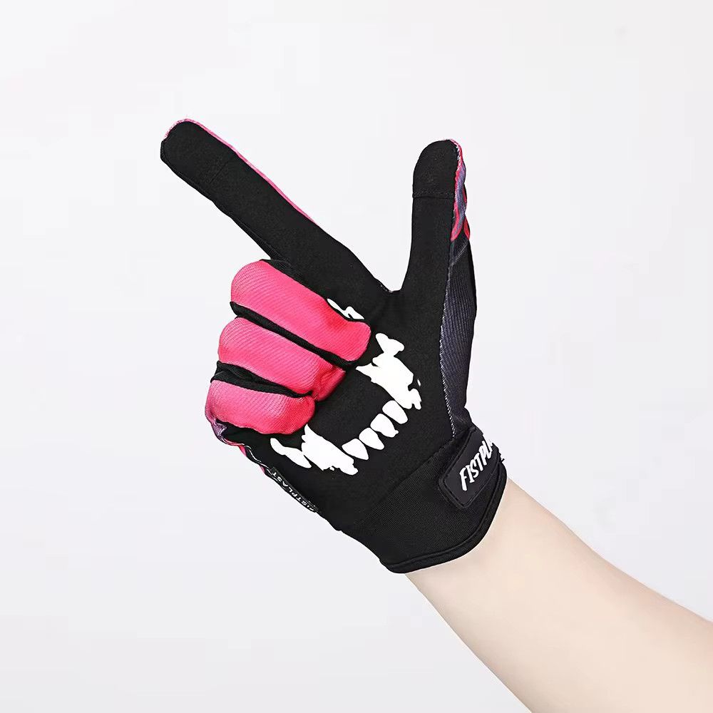 Jewelry Personality Pink Flame Wheel Riding Bike Long Finger Gloves Size ONE SIZE - 5 Thumbnail