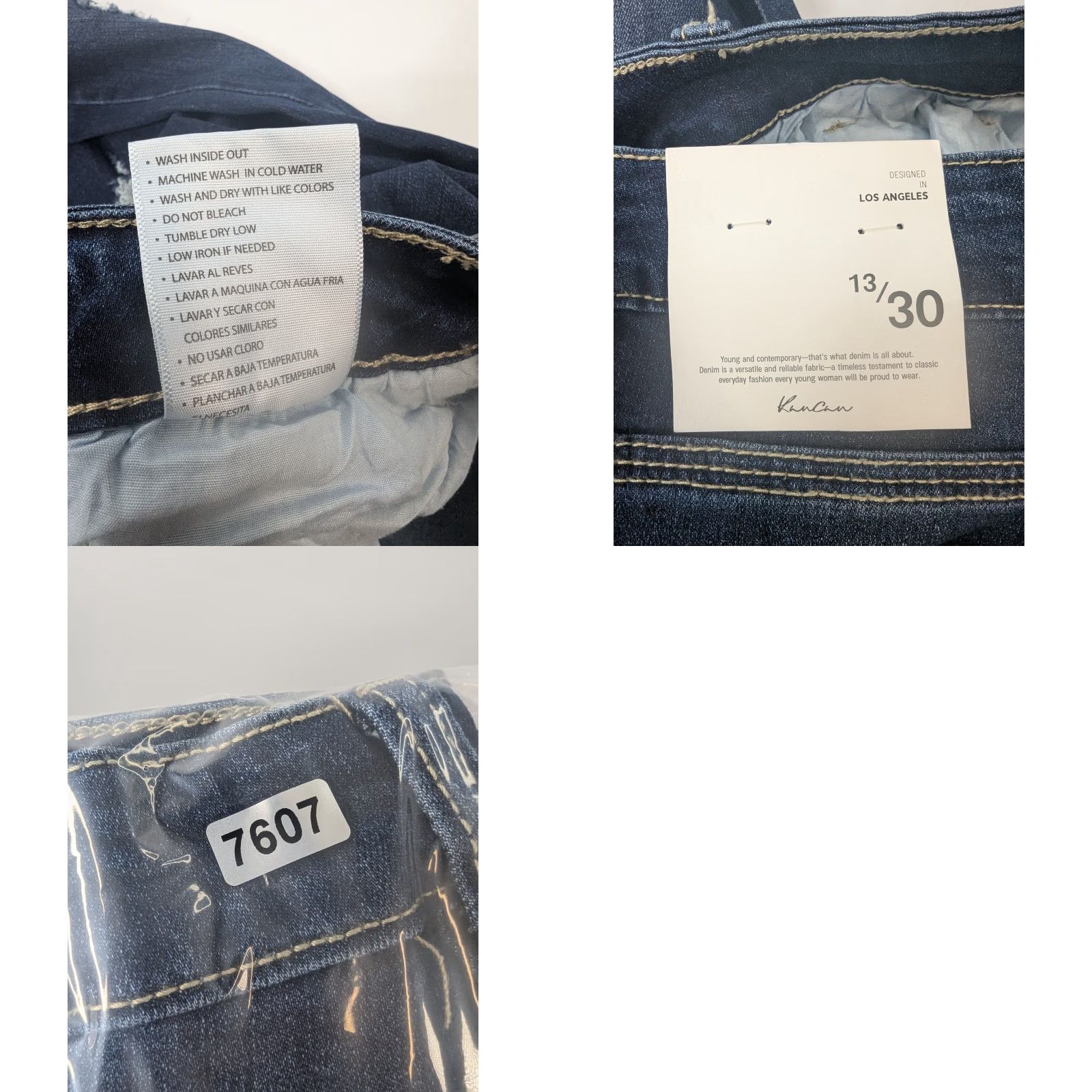 Vintage NWT KanCan Jeans High Rise Skinny Size 13/30 Distressed Button Fly Women Juniors Blue KC6192D Size 34" / US 12 / IT 48 - 9 Thumbnail
