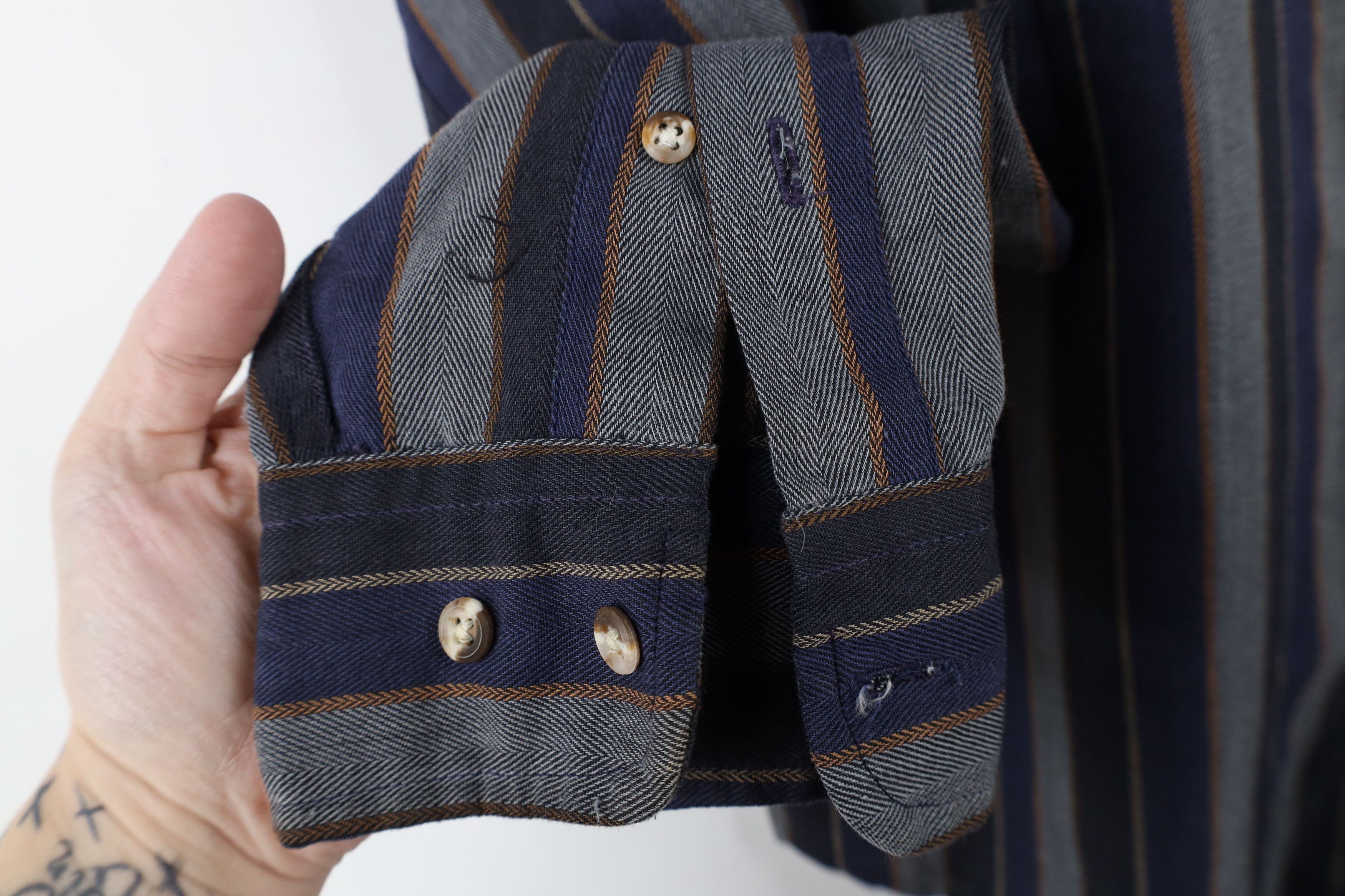 Vintage Vintage 90s Streetwear Herringbone Button Down Shirt USA Size US L / EU 52-54 / 3 - 6 Thumbnail