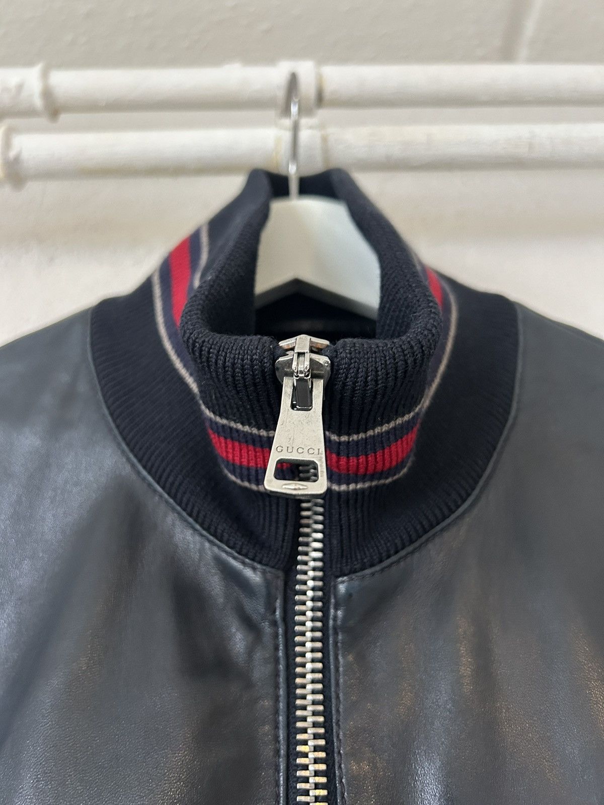Gucci Gucci Black Lambskin Leather Bomber Jacket - Size IT 46 Size US S / EU 44-46 / 1 - 4 Thumbnail