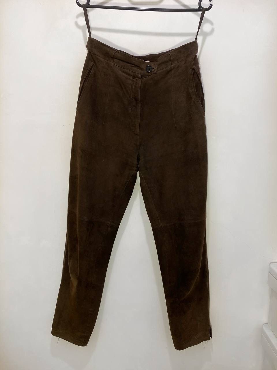 image of Archive Jil Sander By Raf Simons Brown Leather Pants, Women's (Size 26)