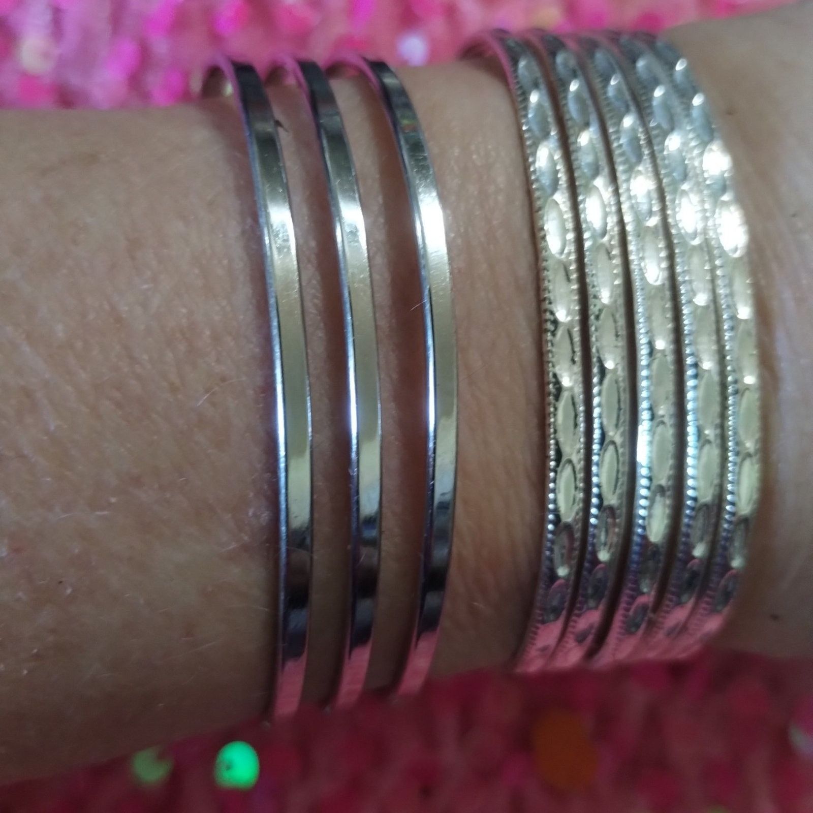 Vintage Two beautiful vintage silver cuff bracelets Size ONE SIZE - 1 Thumbnail